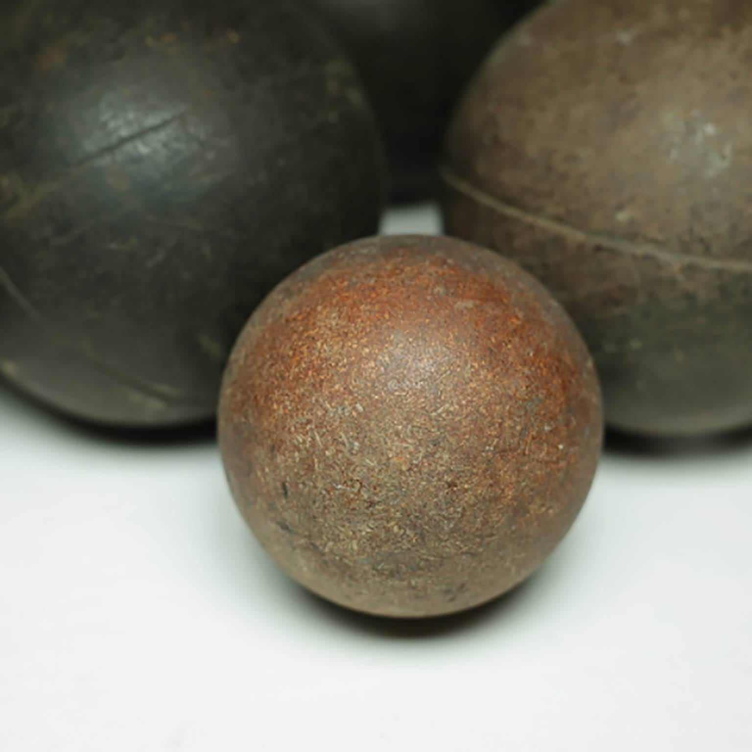 Wooden 20th c. Bocci Balls, circa 1940s, Set of Six 1