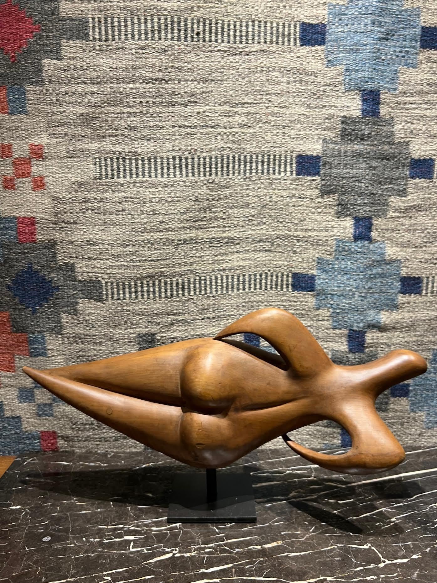 Wooden Abstract Female Sculpture, France, 1960s 3