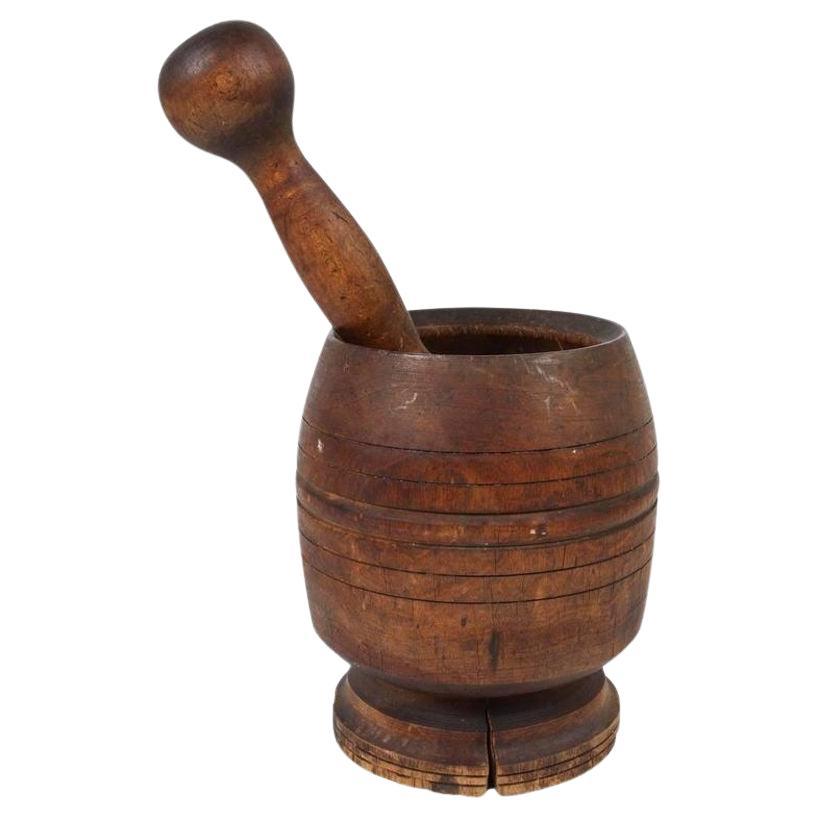 Wooden African Mortar and Pestle For Sale