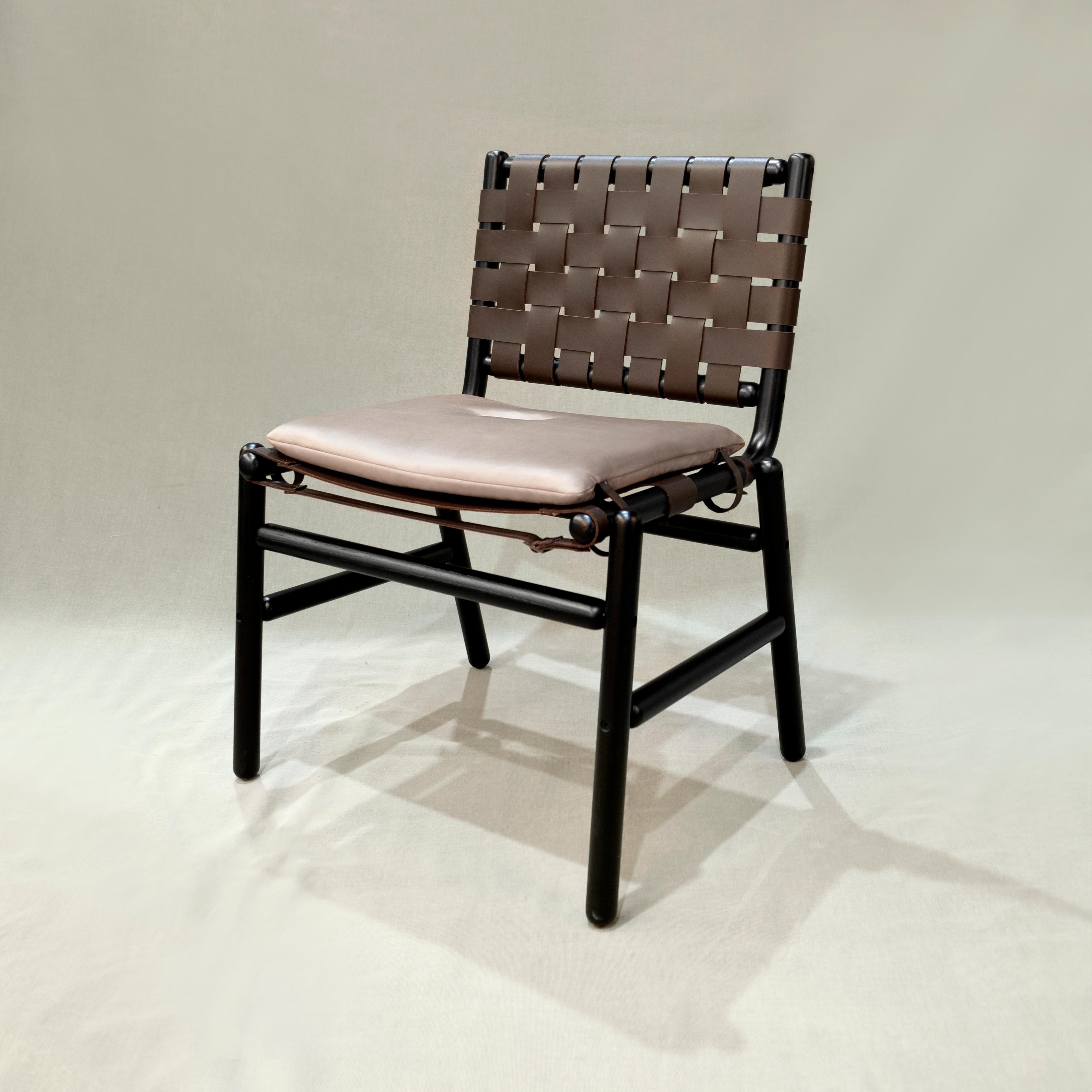 Wooden Albany Dining Chair Handmade in Portugal by Wood Tailors Club For Sale 2
