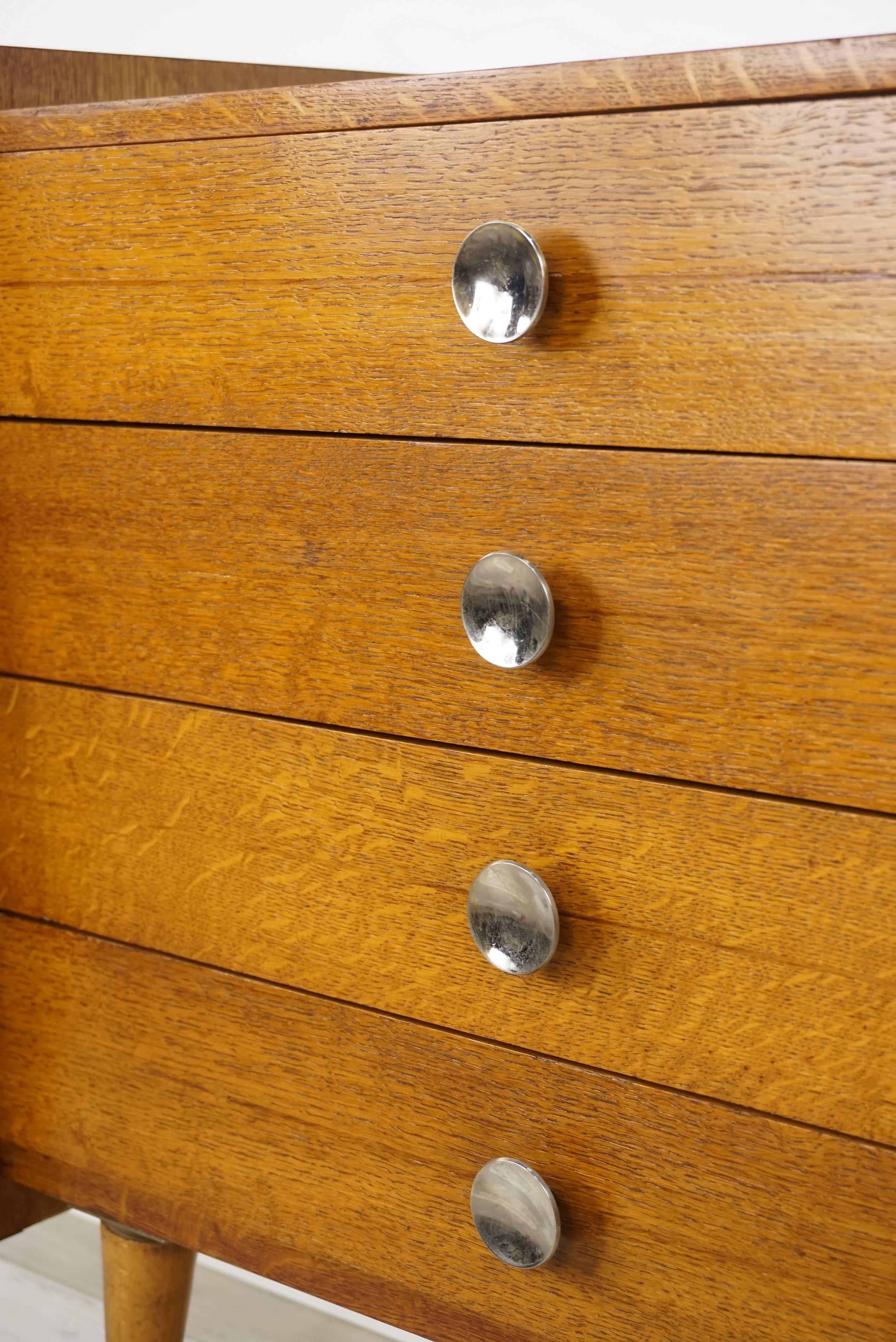 Wooden and Brass Chest of Drawers from the 1950s 4