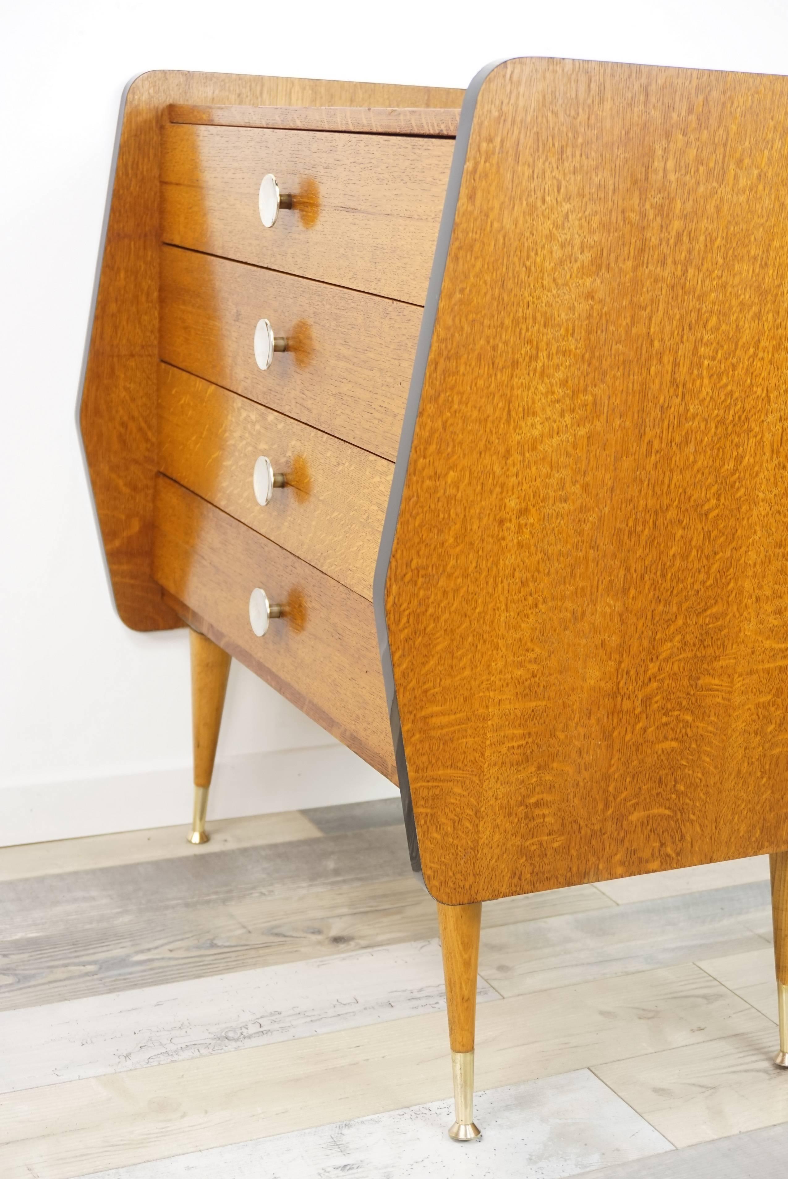 Wooden and Brass Chest of Drawers from the 1950s 10