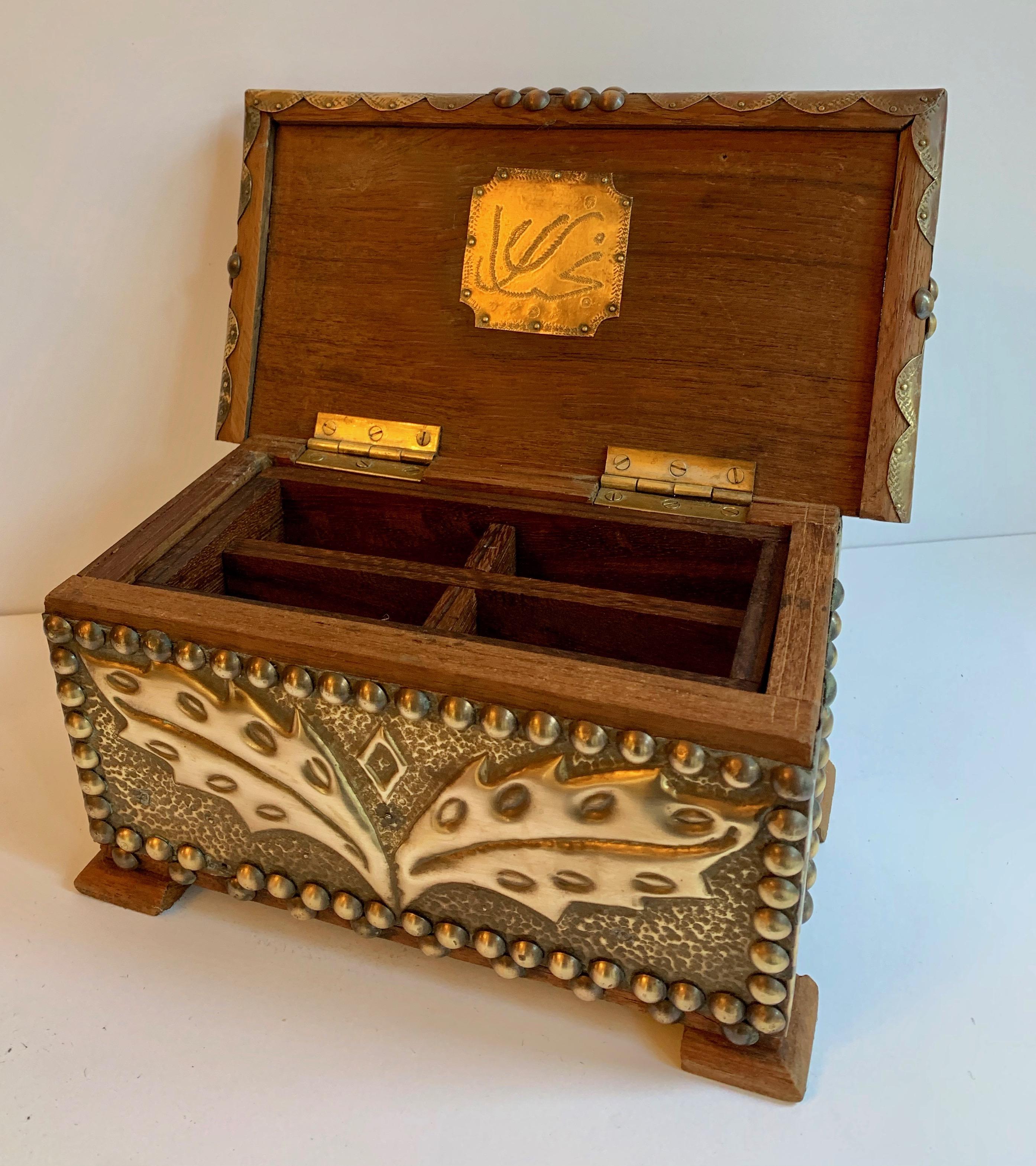 Wooden and Brass Folk Art Box 3