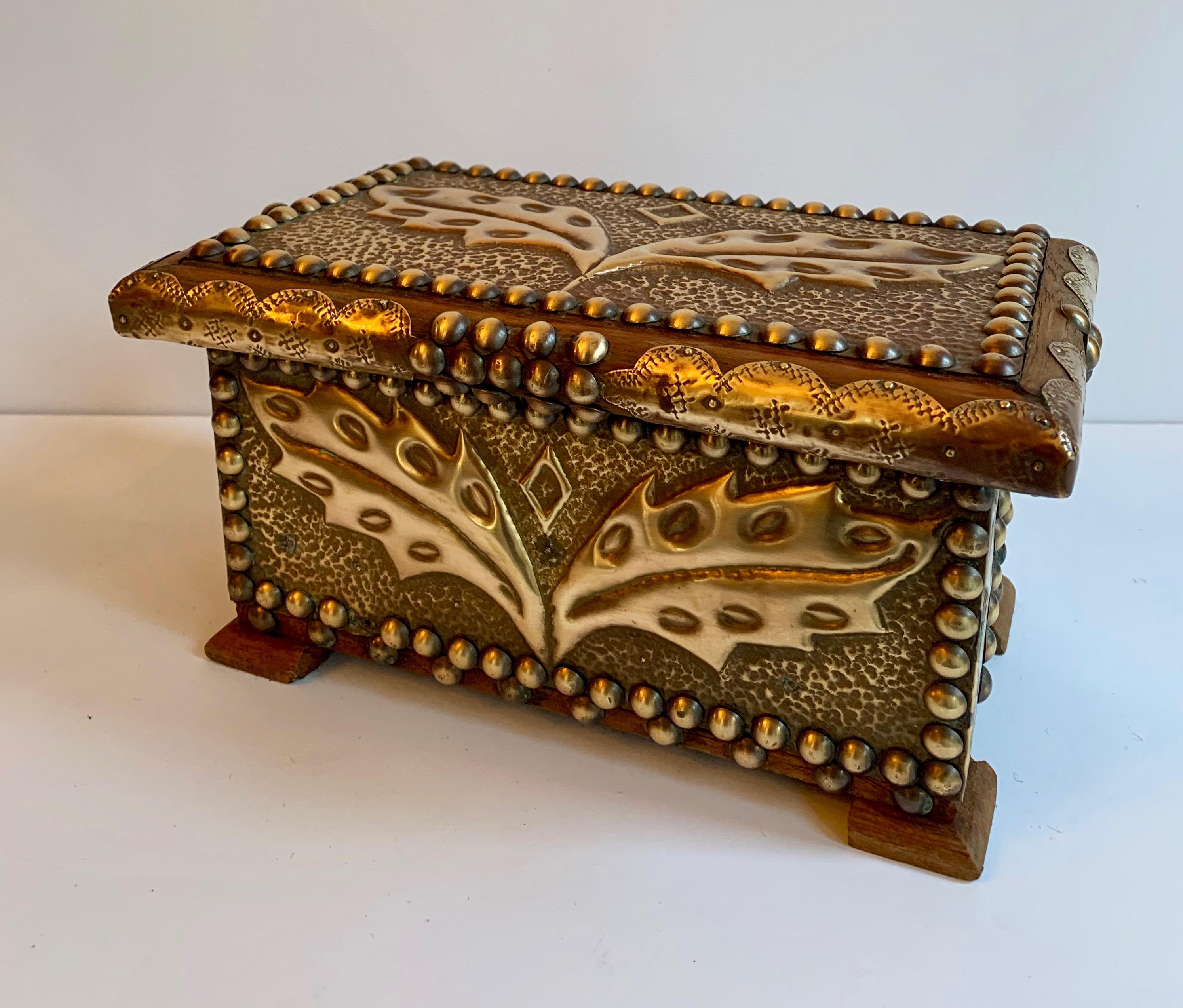 Wooden and Brass Folk Art Box 5