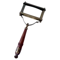 Wooden and Brass Square Faced Magnifying Glass with Nautical Symbol