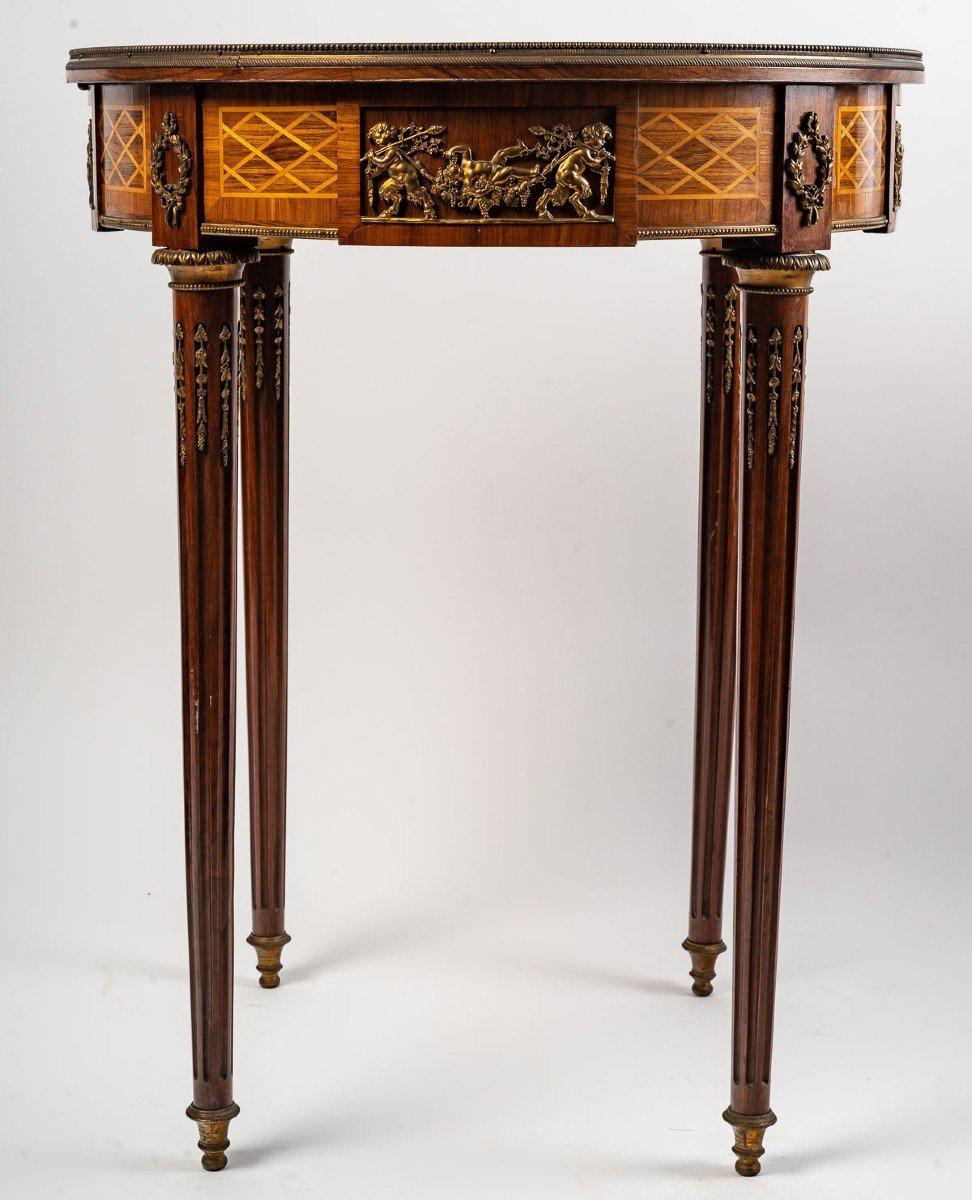 Wooden and bronze pedestal table, late 19th century For Sale 1
