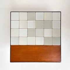 Table d'appoint en bois et céramique, Roger Capron, Vallauris France c.1960