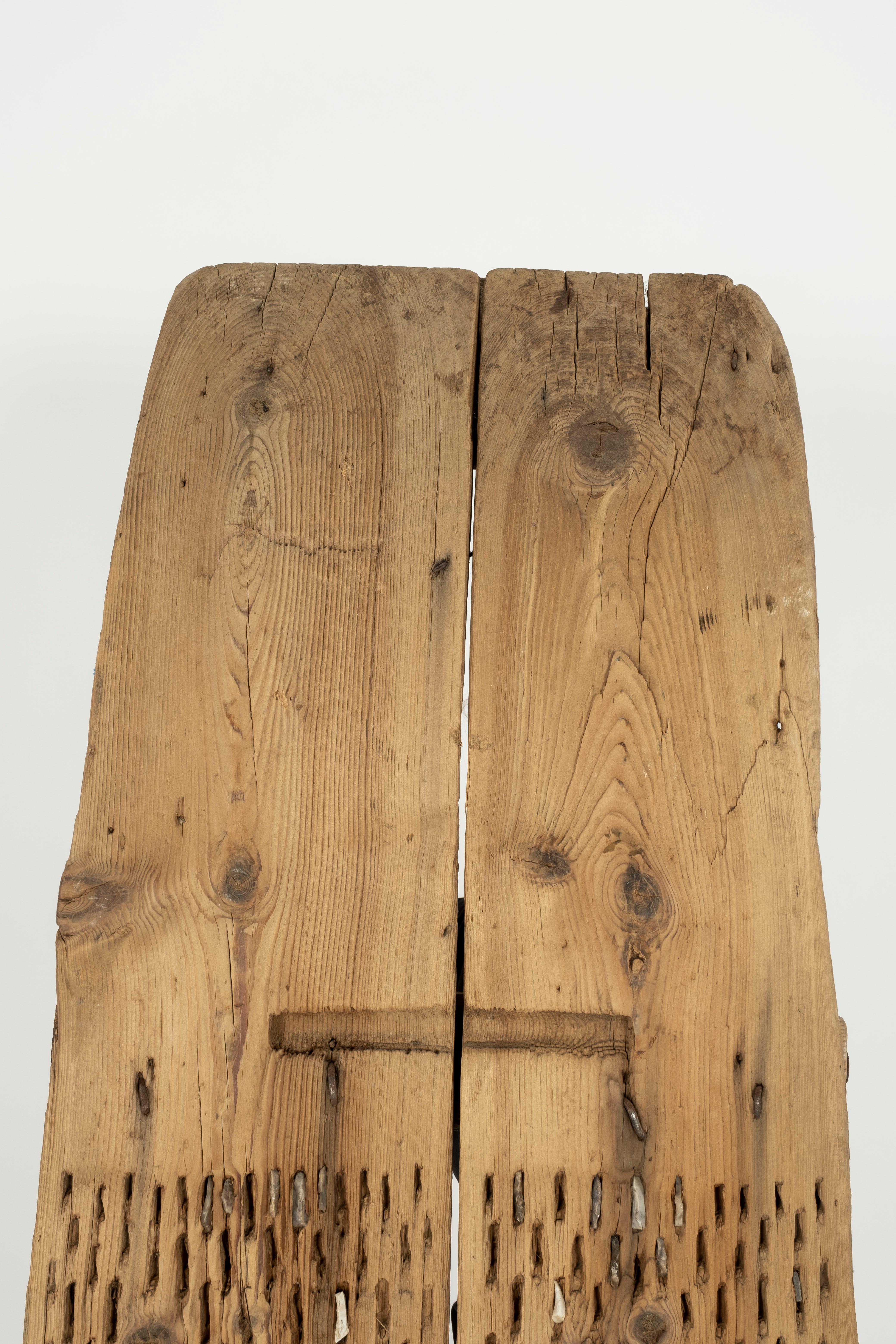 French Wooden and Flint Stone Thresher