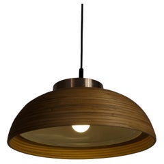 Wooden and Glass Pendant Lamp by Doria, 1960s, Germany