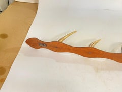 Wooden and Horn Coat Rack, 4 Hooks, Brown and white Color, France 1960