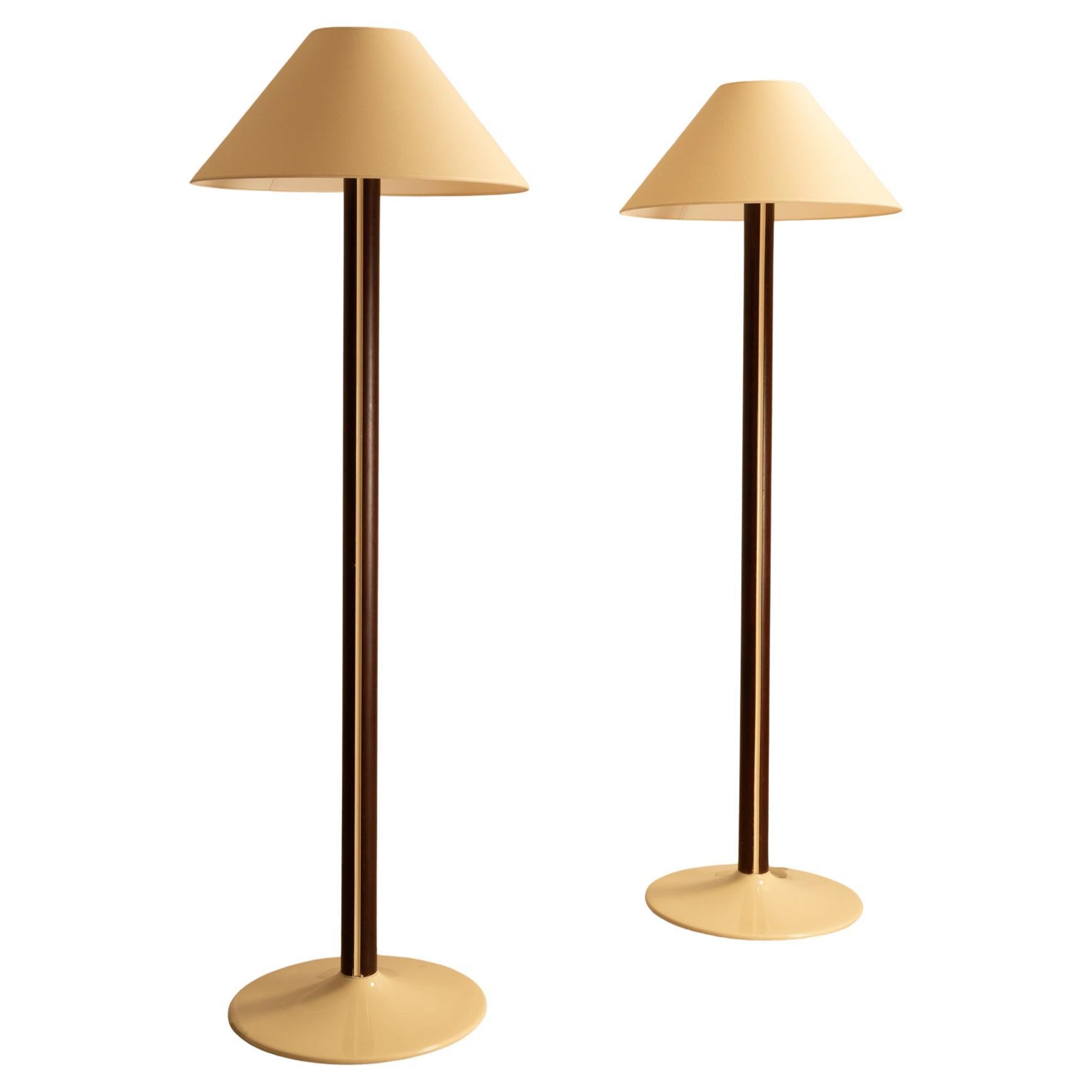 Wooden and lacquered floor lamps - France 1960s