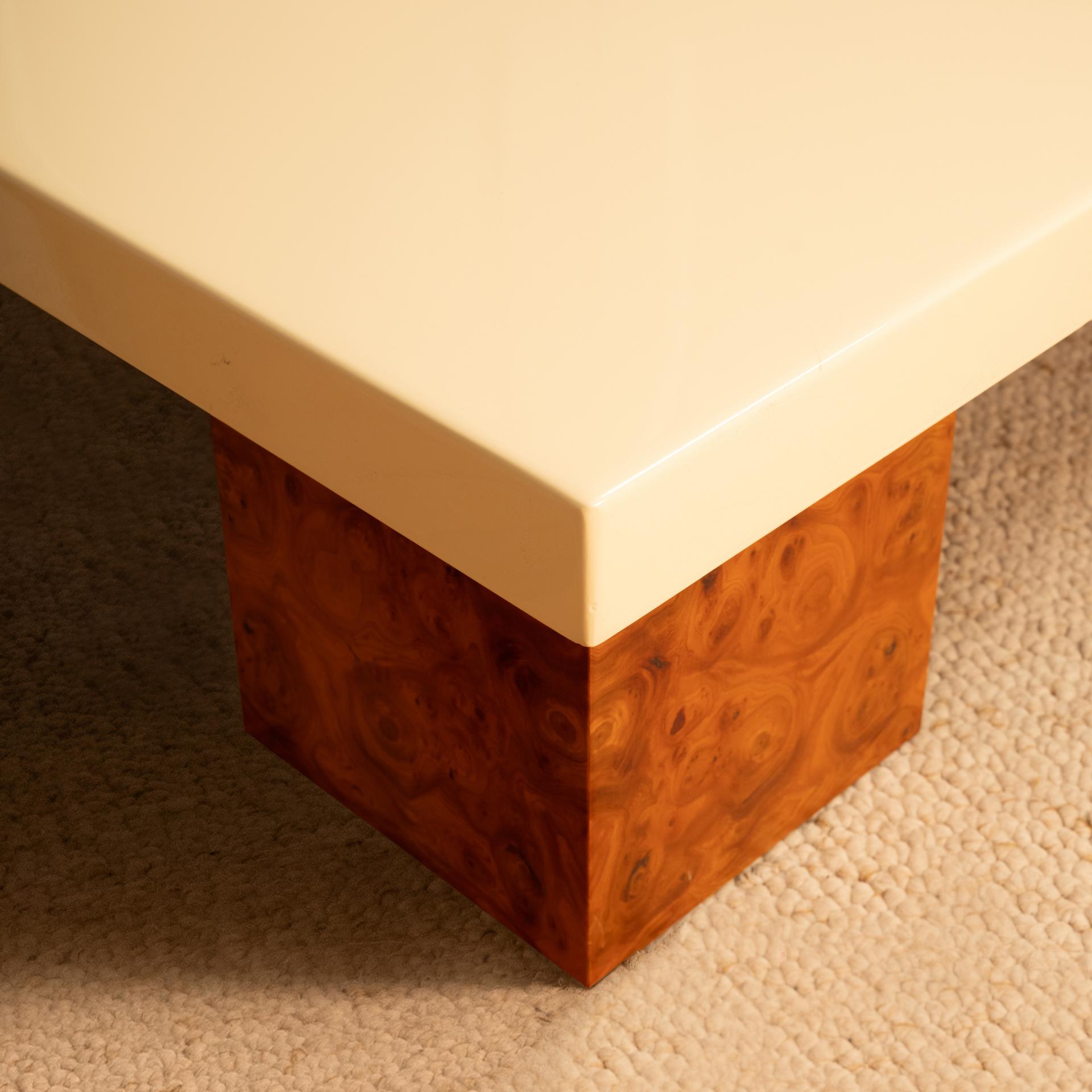 Wooden and lacquered table - 1970s (Arts and Crafts) im Angebot