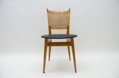 Wooden and Leather Dining Chair, Germany, 1950s