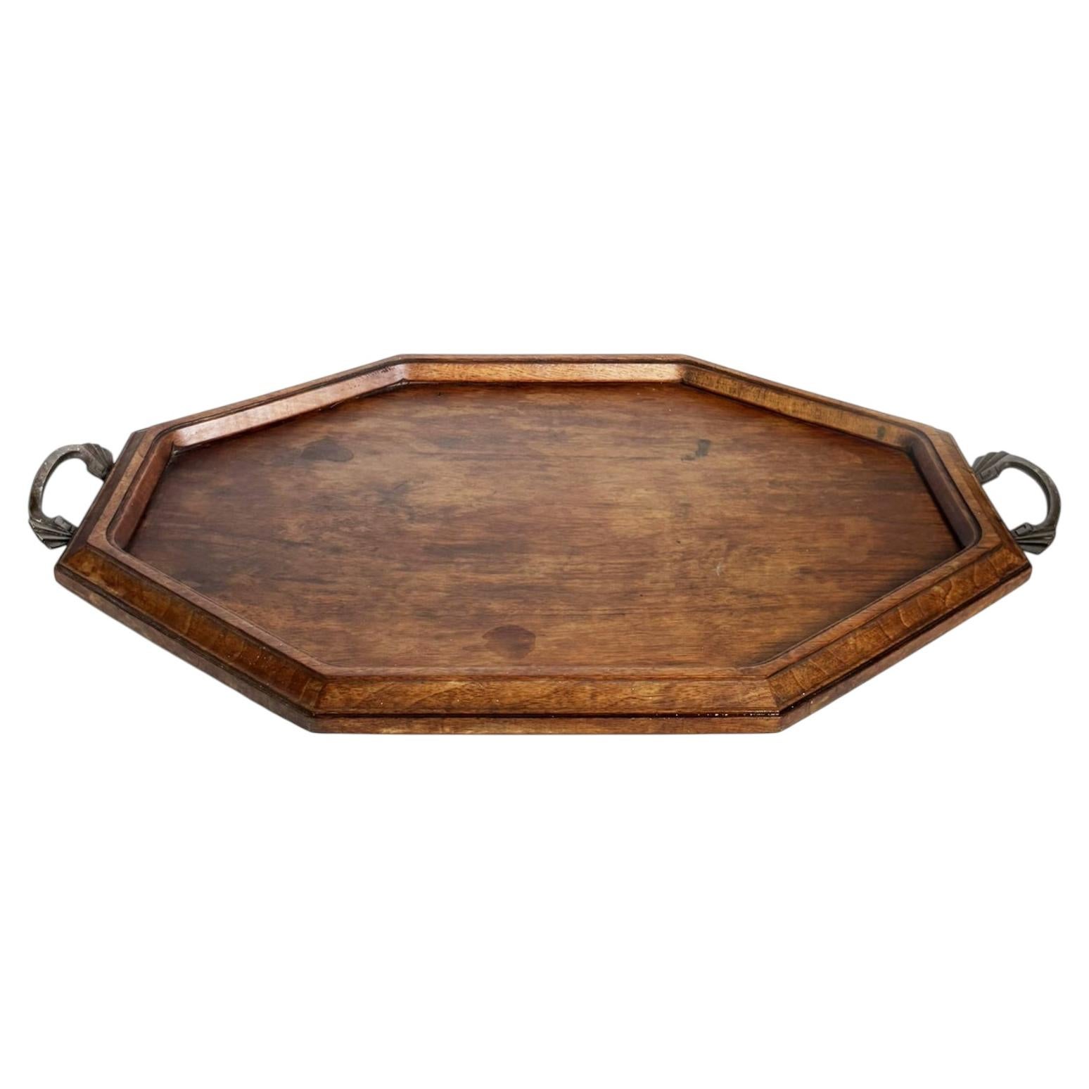 Wooden and Metal Tray, France, 20th Century