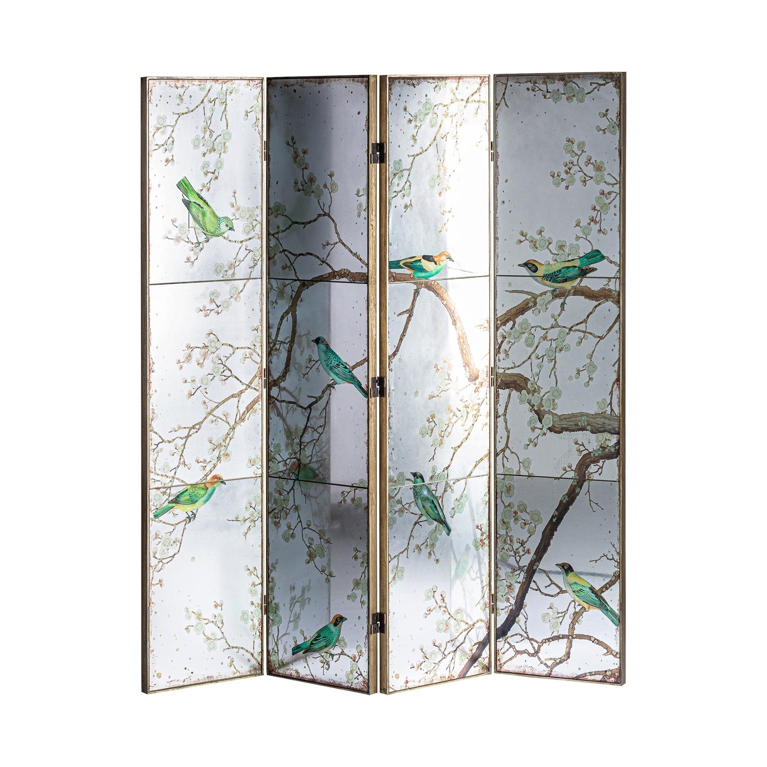 mirrored folding screen