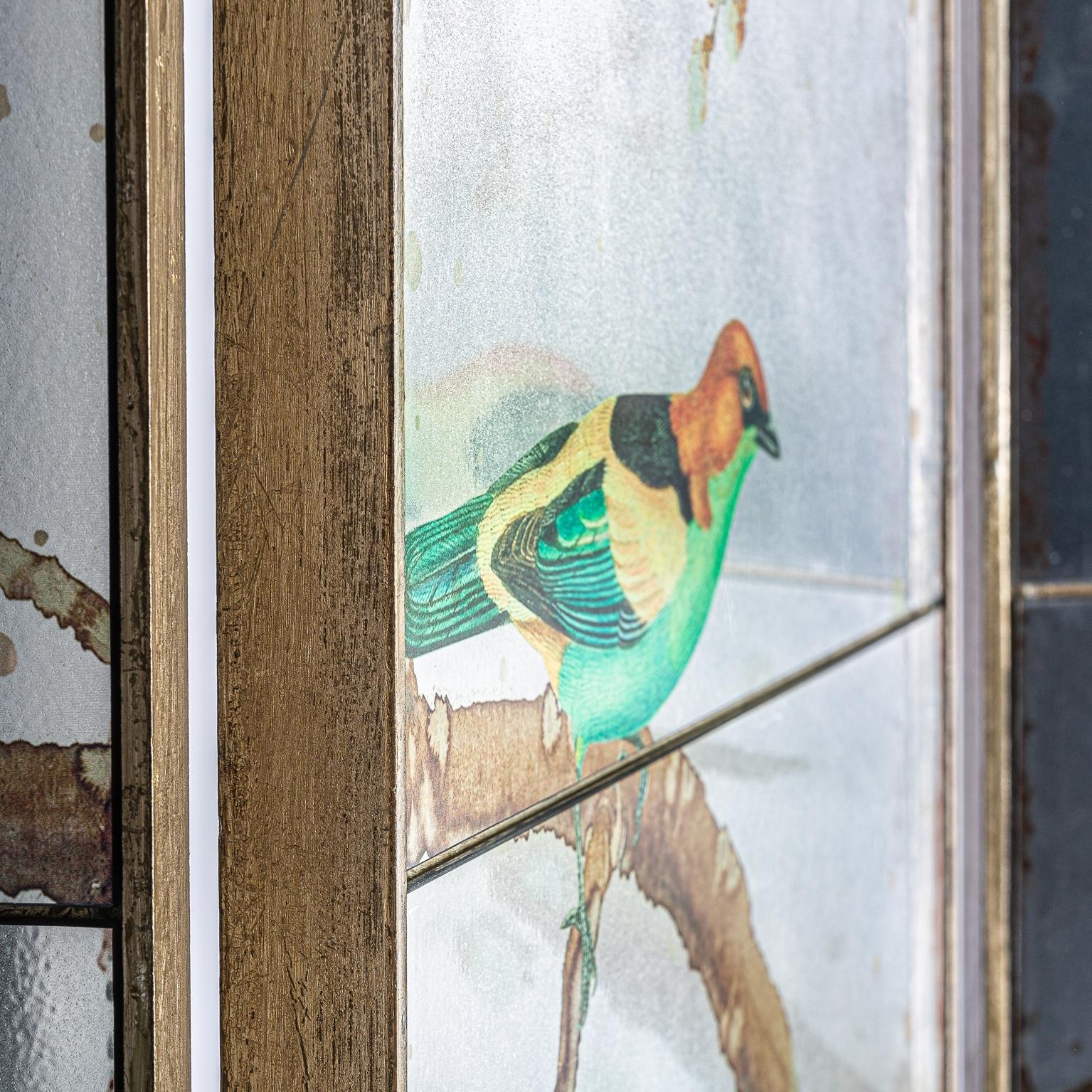 Wooden and Mirror Folding Screen Divider In New Condition In Tourcoing, FR