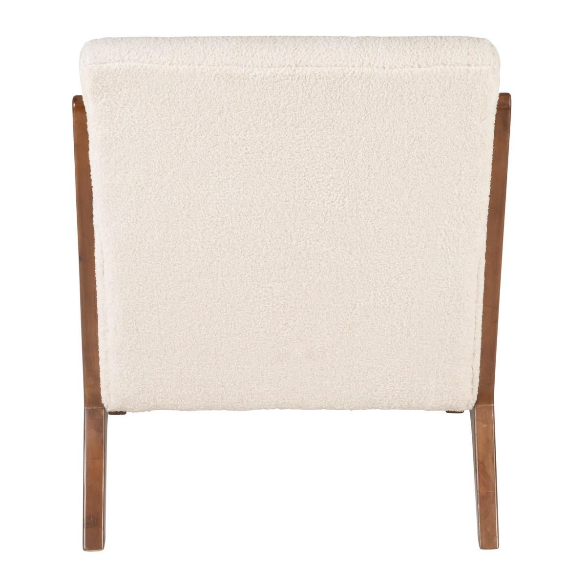white and wood armchair