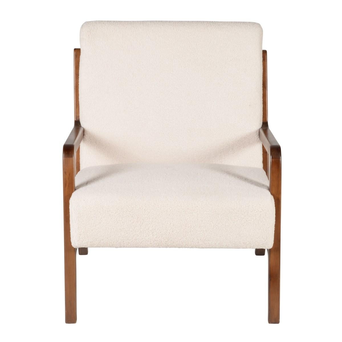 wood and fabric armchair