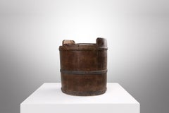Wooden and wrought iron water, grain bucket 1860