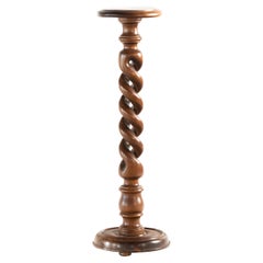 Wooden Antique Barley Twist Plant Pedestral Stand Wooden Side Table Furniture