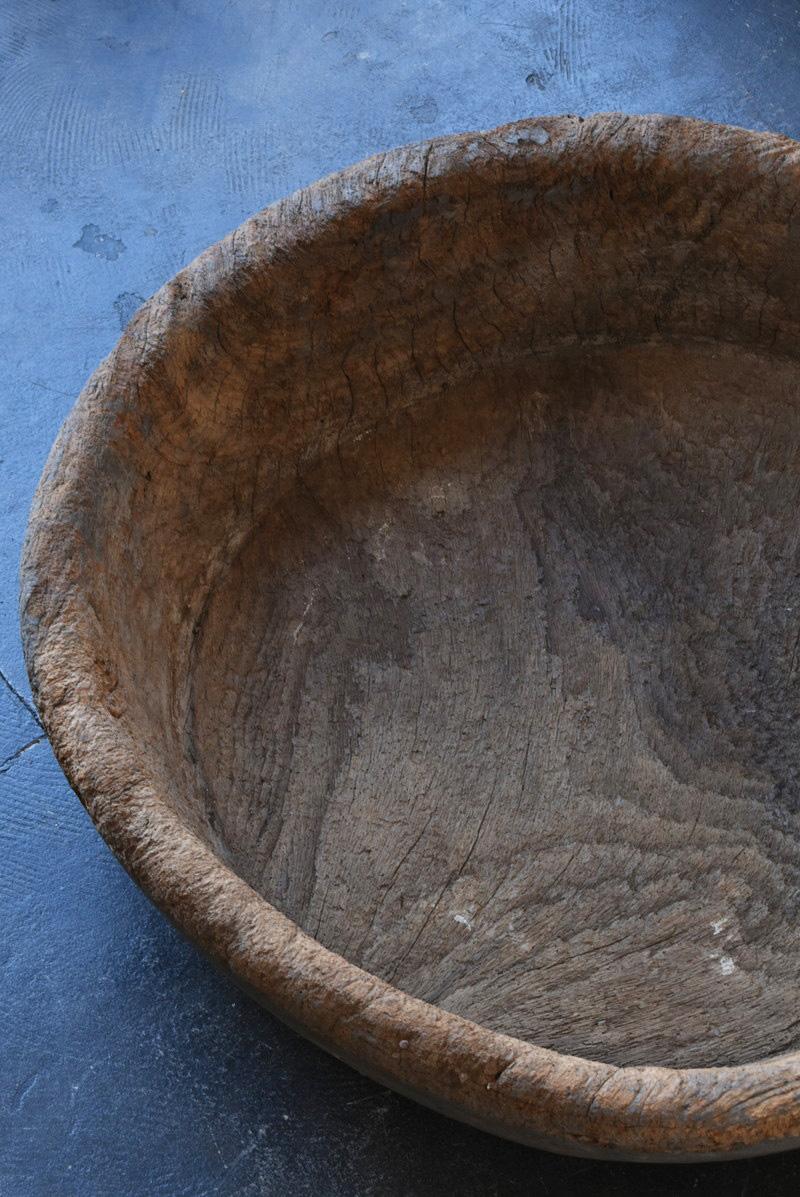 Antique wooden bowl Used by Japanese Farmers / Wabi-Sabi Art/1868-1920 1