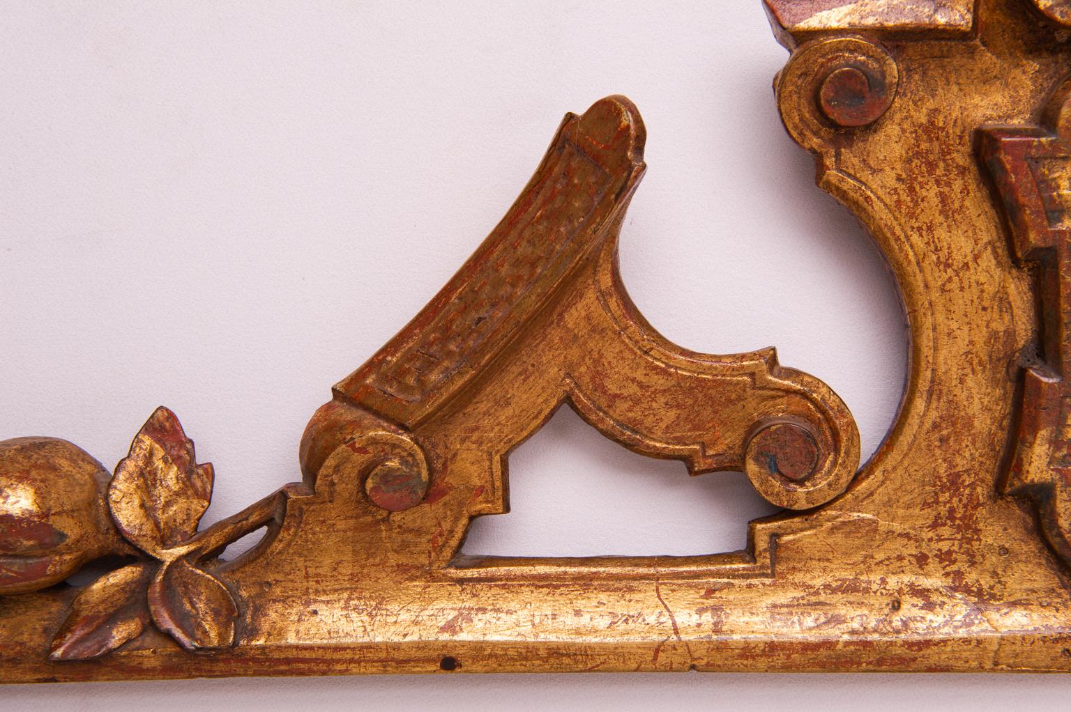 Louis XVI Wooden Antique Overdoor or Overmirror or Headboard  with Fruits