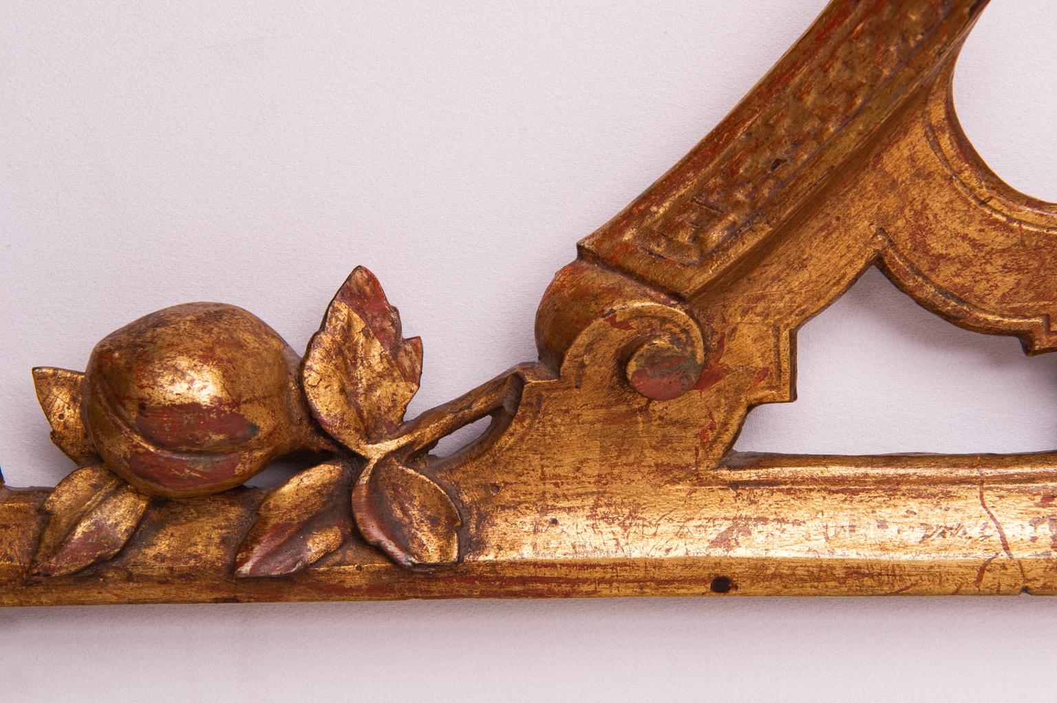 18th Century Wooden Antique Overdoor or Overmirror or Headboard  with Fruits