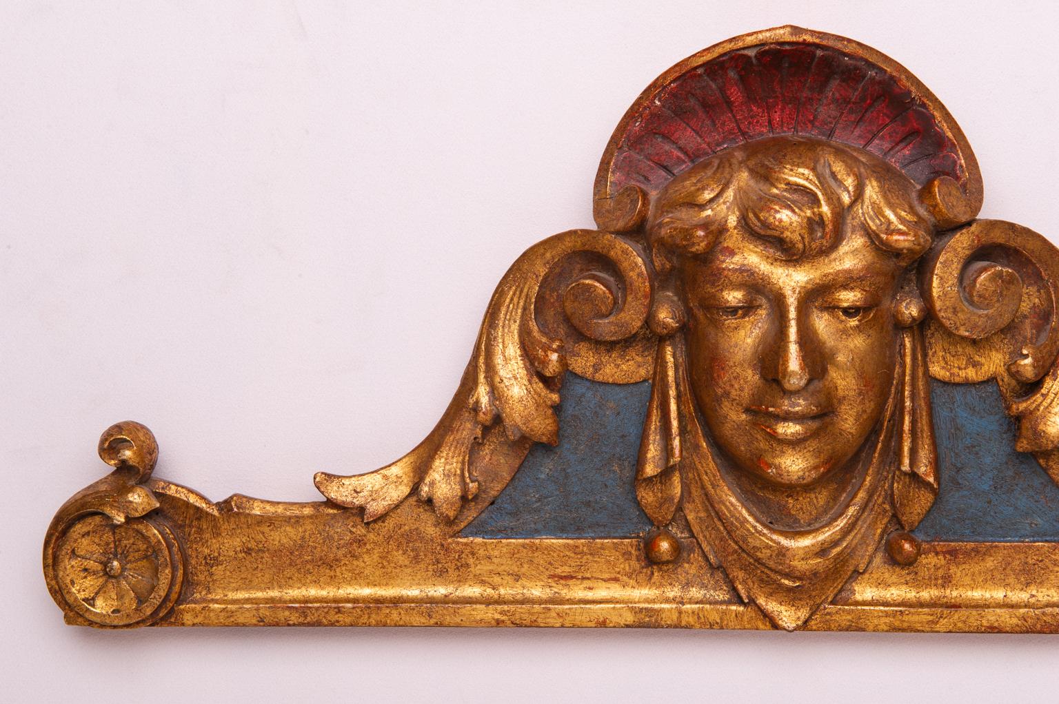 Italian Wooden Antique Special Overdoor or Over Mirror or Headboard