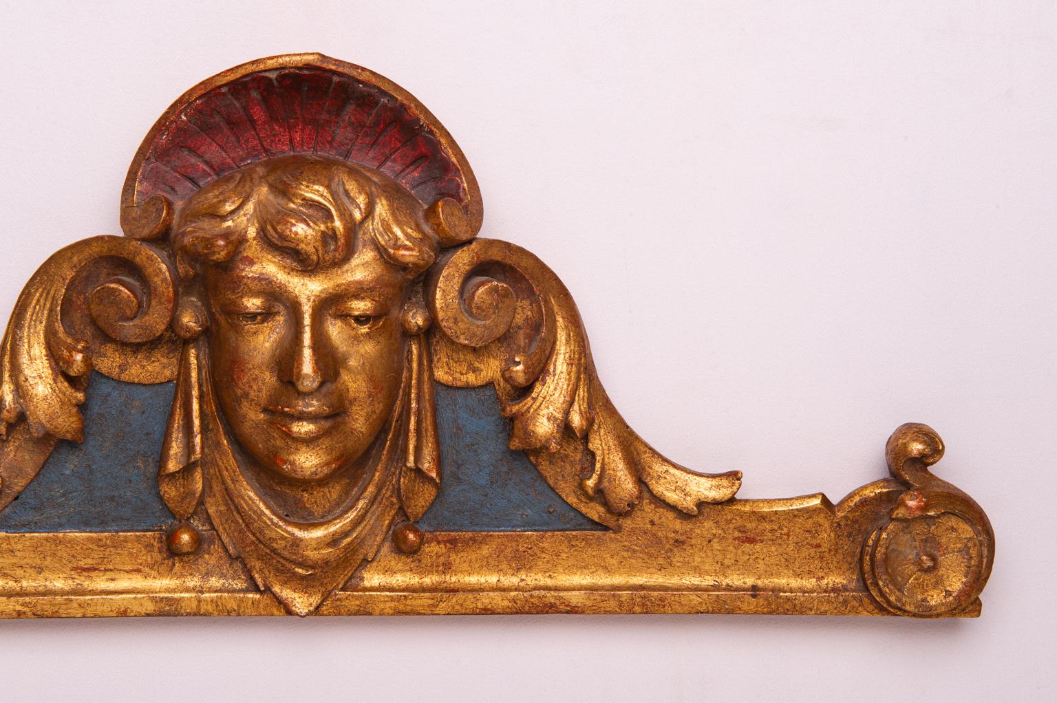 Wooden Antique Special Overdoor or Over Mirror or Headboard In Excellent Condition In Alessandria, Piemonte