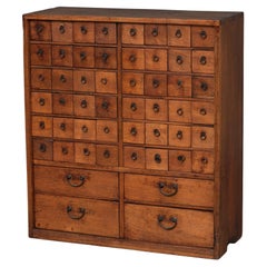 Wooden apothecary cabinet 薬笥 (kusuri’dansu) with 52 drawers