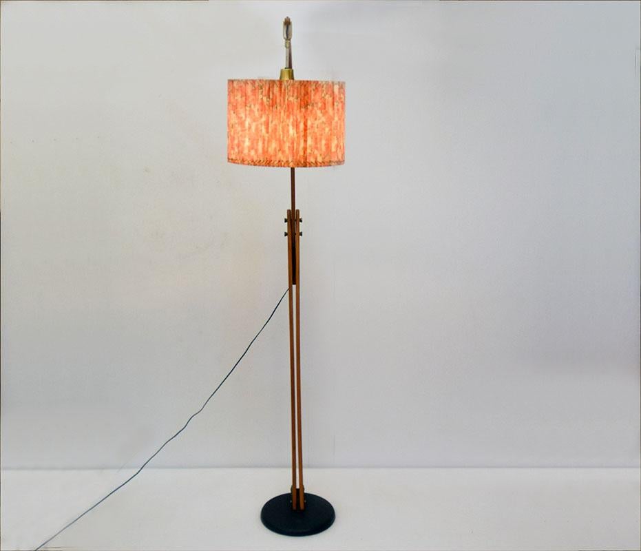 Mid-20th Century Wooden arc lamp Italian production 1960s For Sale