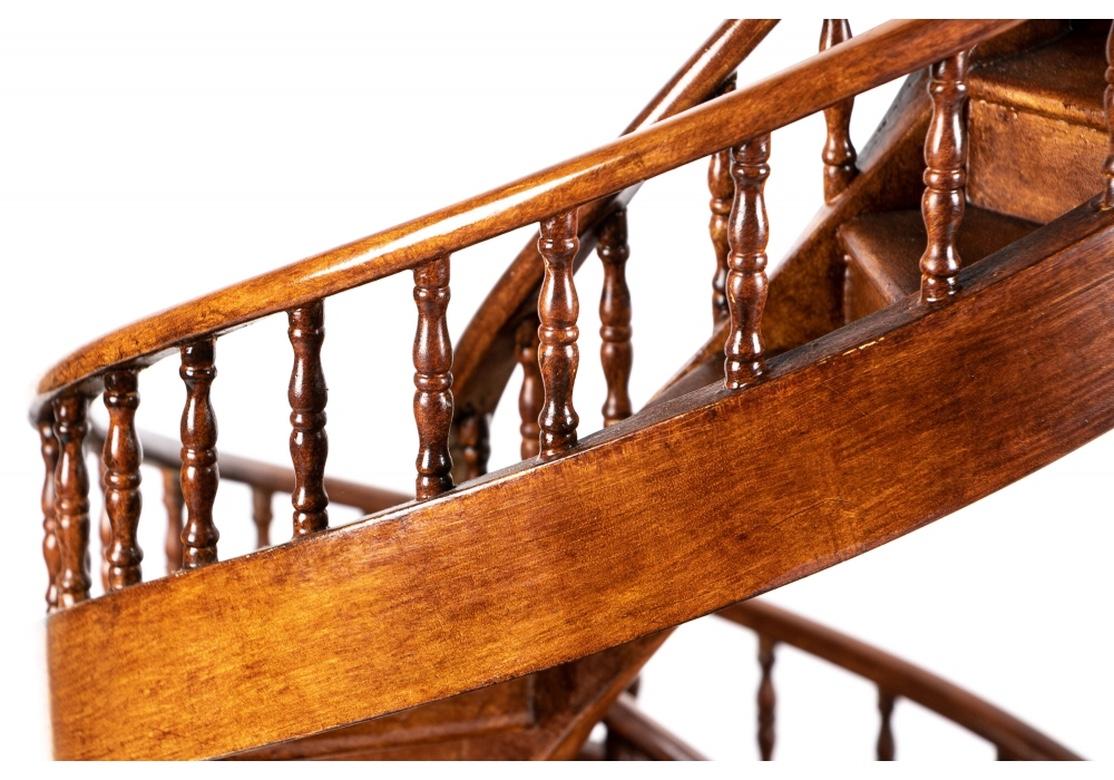 Wooden Architectural Model of a Double Spiral Staircase In Good Condition In Bridgeport, CT
