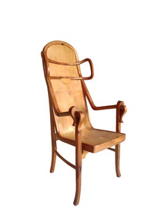 Vintage Wooden Armchair by Eberhard Muéller, 1980s