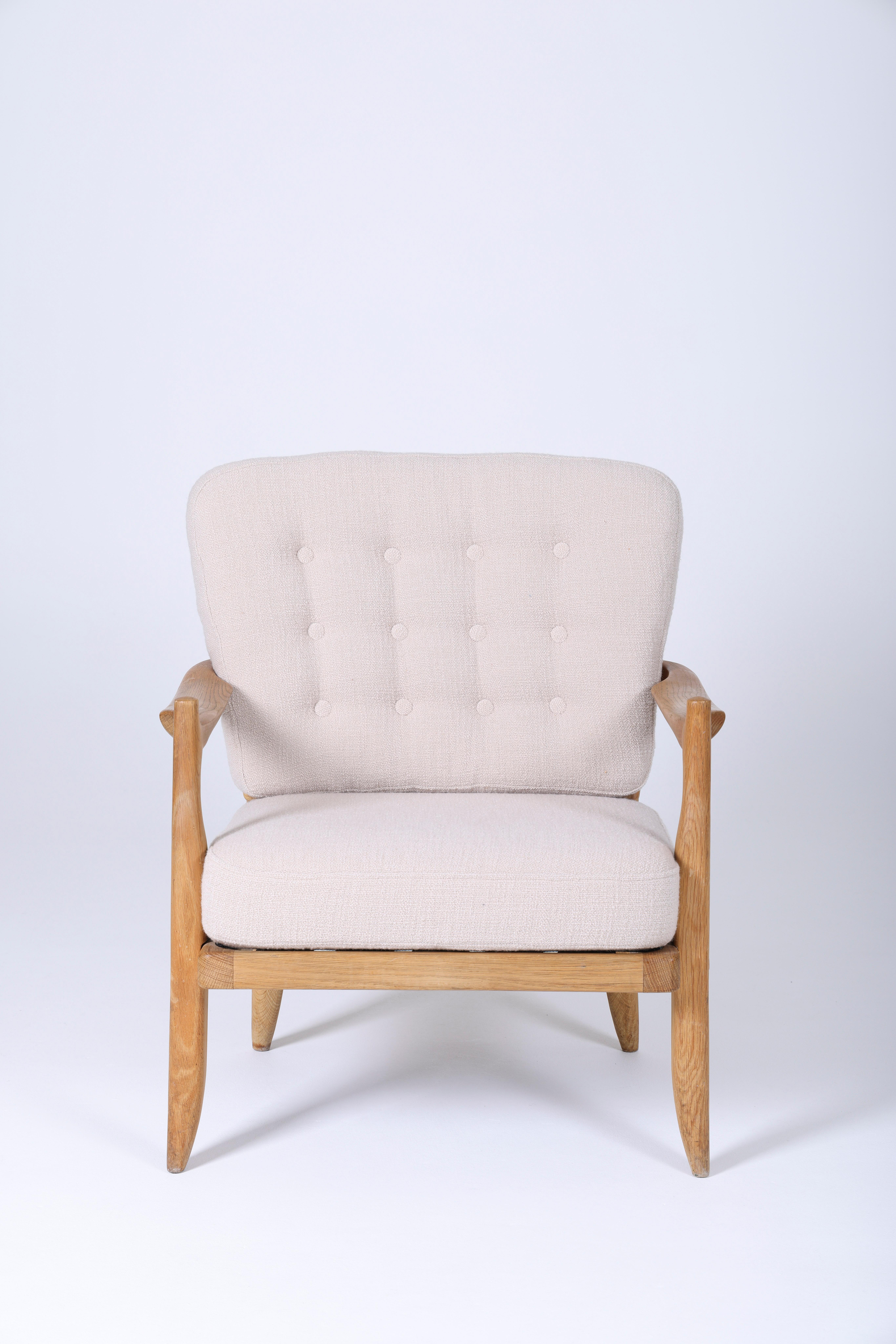 Wooden armchair by Guillerme and Chambron In Excellent Condition In PARIS, FR