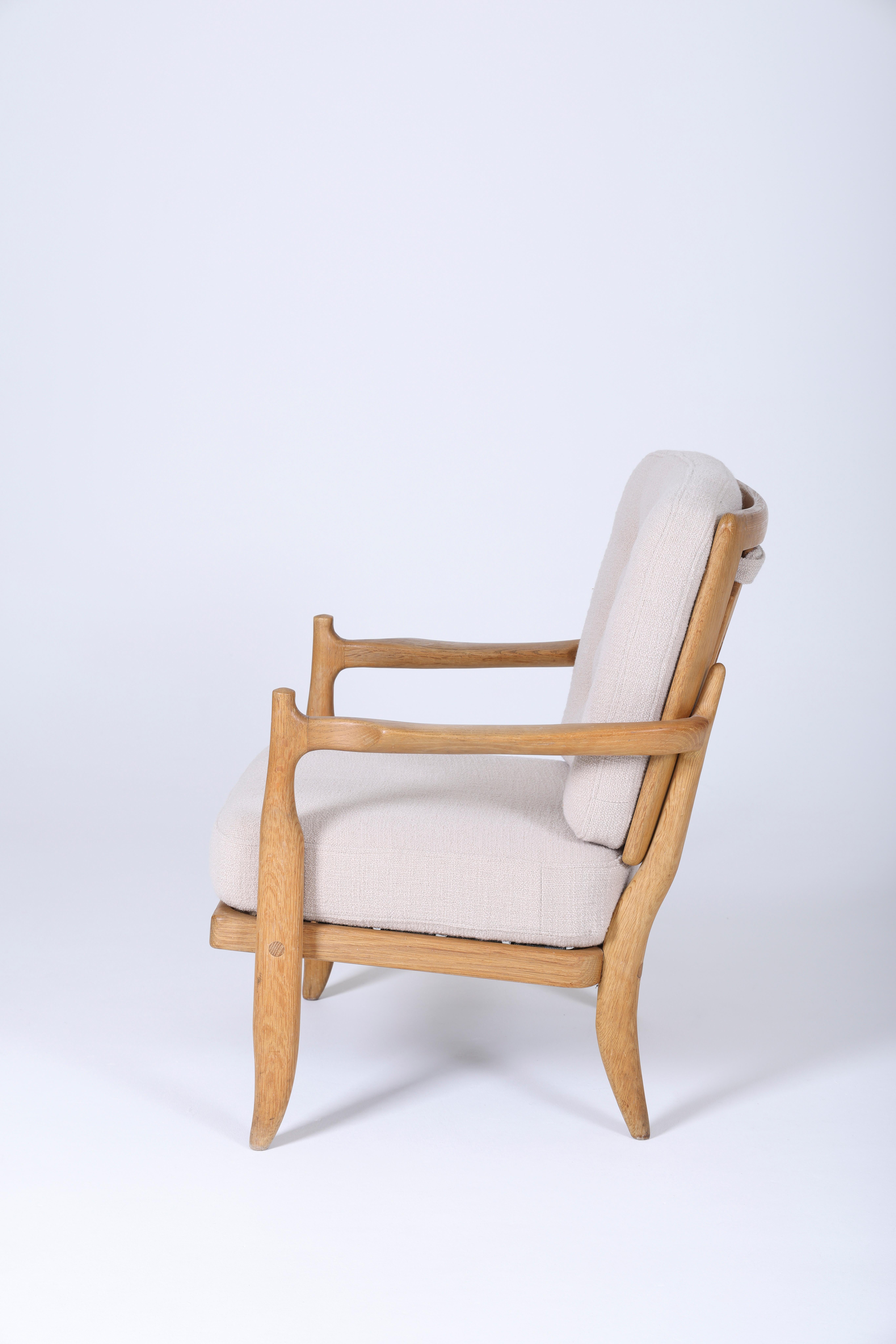 20th Century Wooden armchair by Guillerme and Chambron