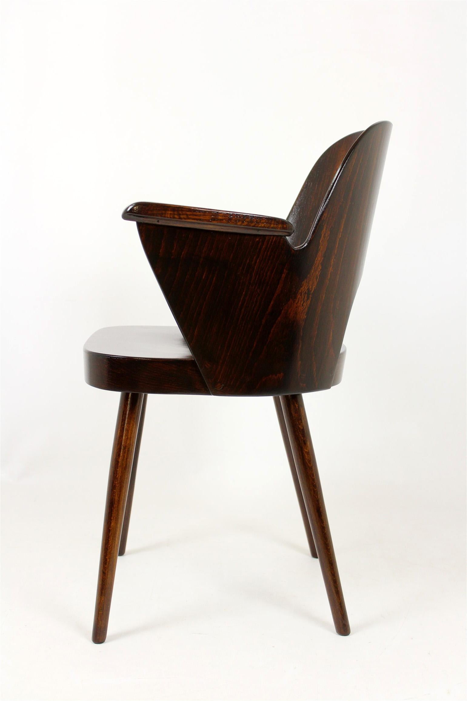 Wooden Armchair by Lubomír Hofmann for Ton, 1950s 4