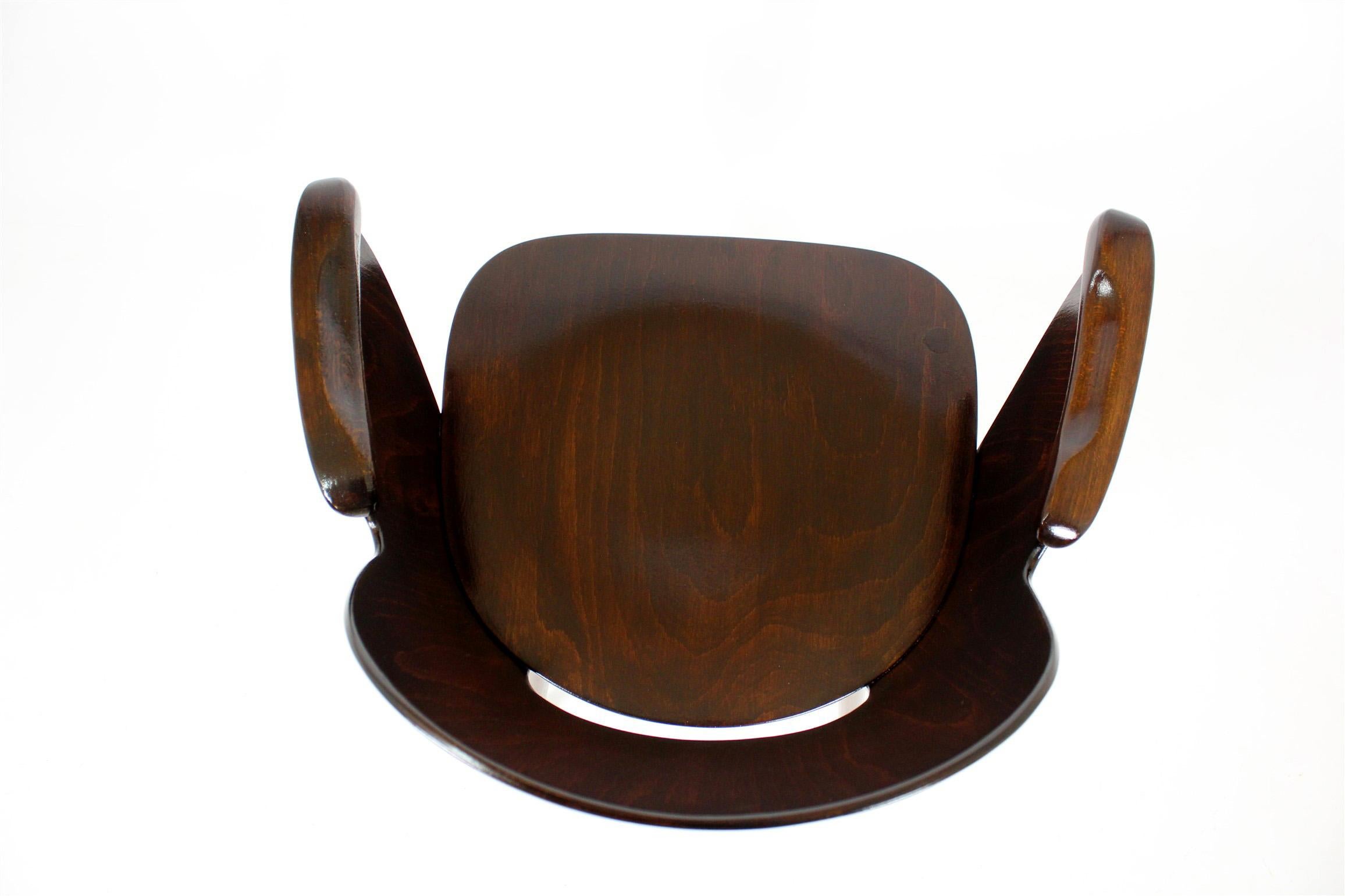 Wooden Armchair by Lubomír Hofmann for Ton, 1950s 5
