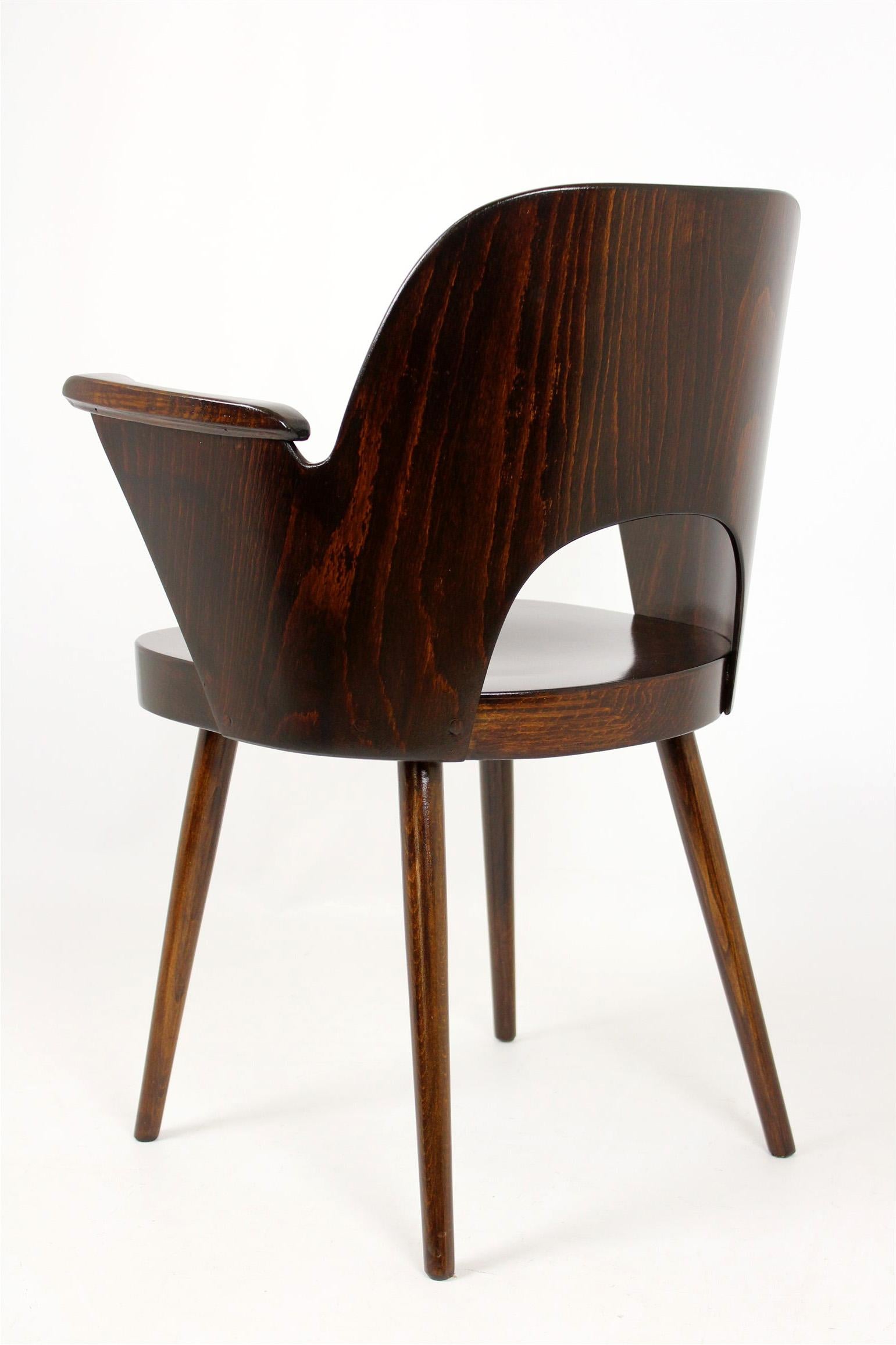 Czech Wooden Armchair by Lubomír Hofmann for Ton, 1950s