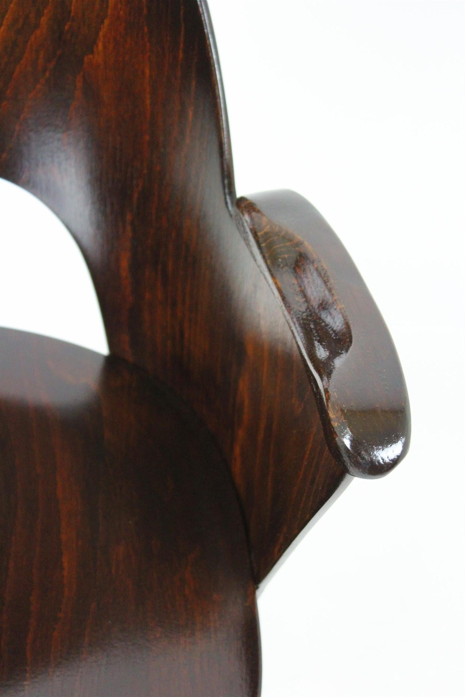 20th Century Wooden Armchair by Lubomír Hofmann for Ton, 1950s