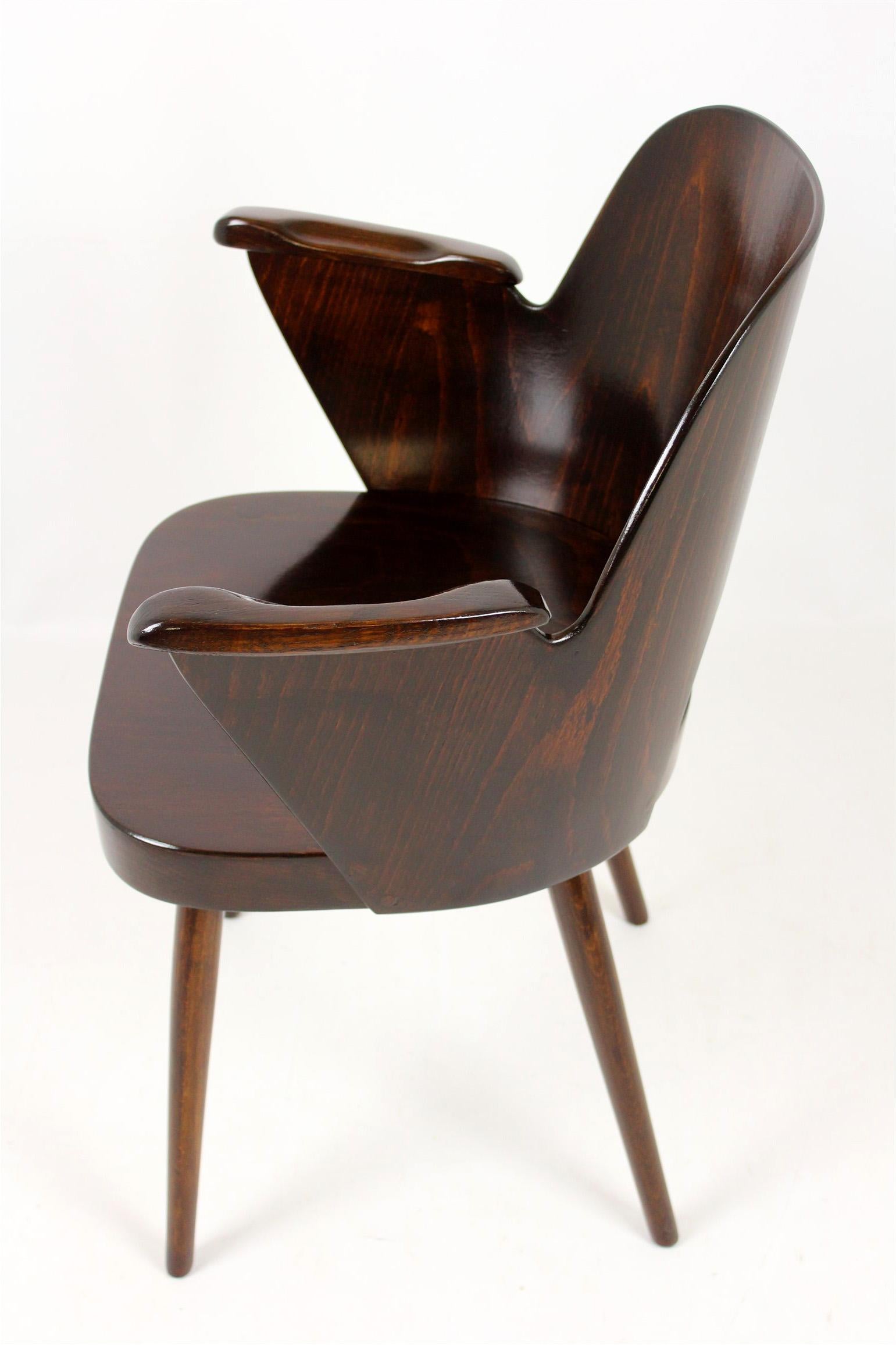 Wooden Armchair by Lubomír Hofmann for Ton, 1950s 3