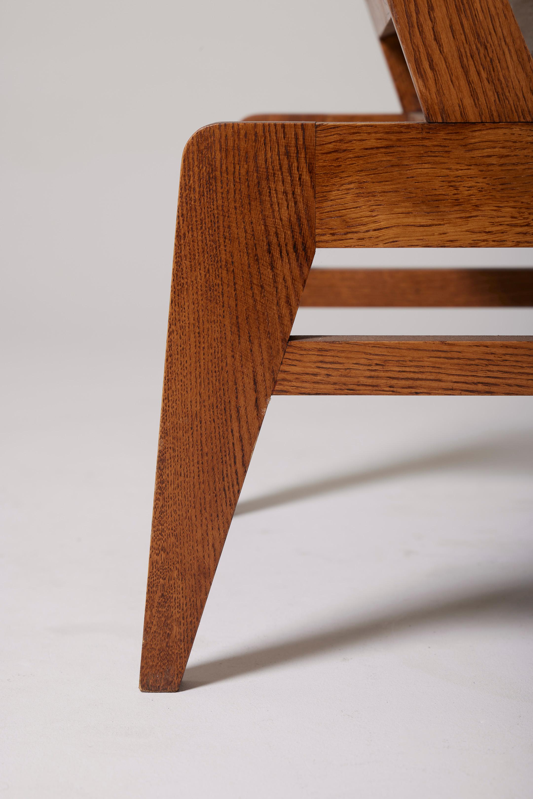 Wooden armchair by René Gabriel For Sale 7