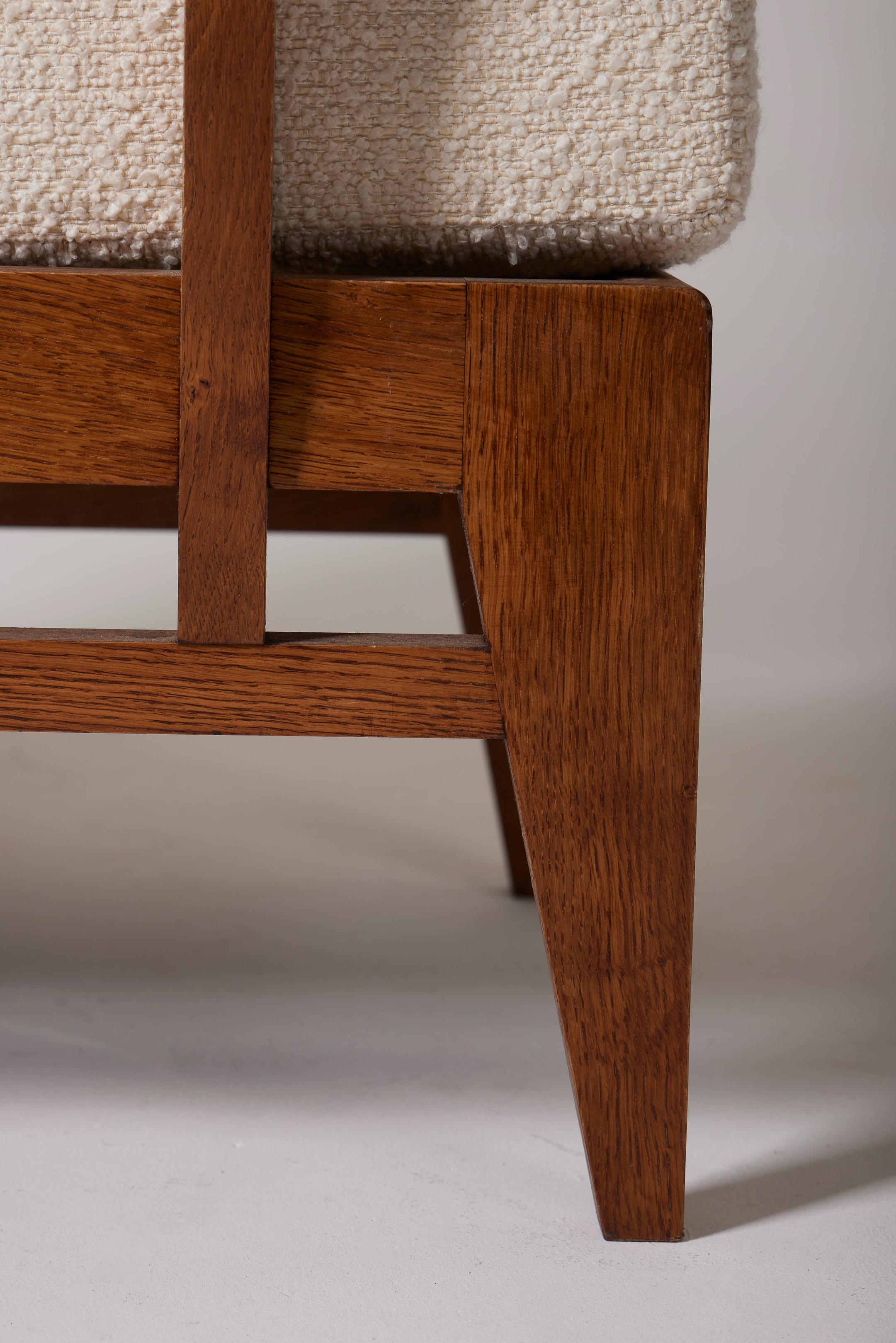 Wooden armchair by René Gabriel For Sale 8