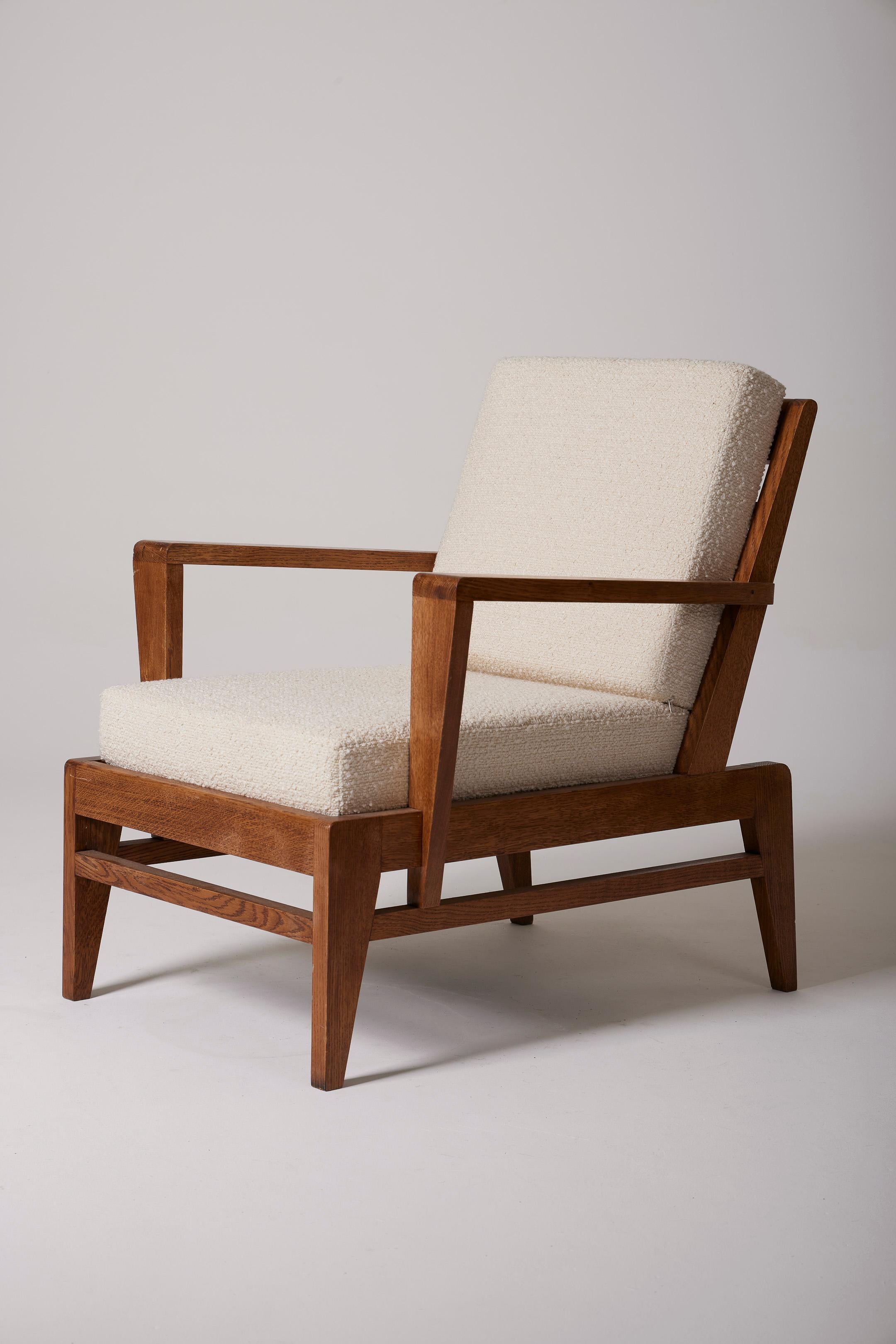 20th Century Wooden armchair by René Gabriel For Sale