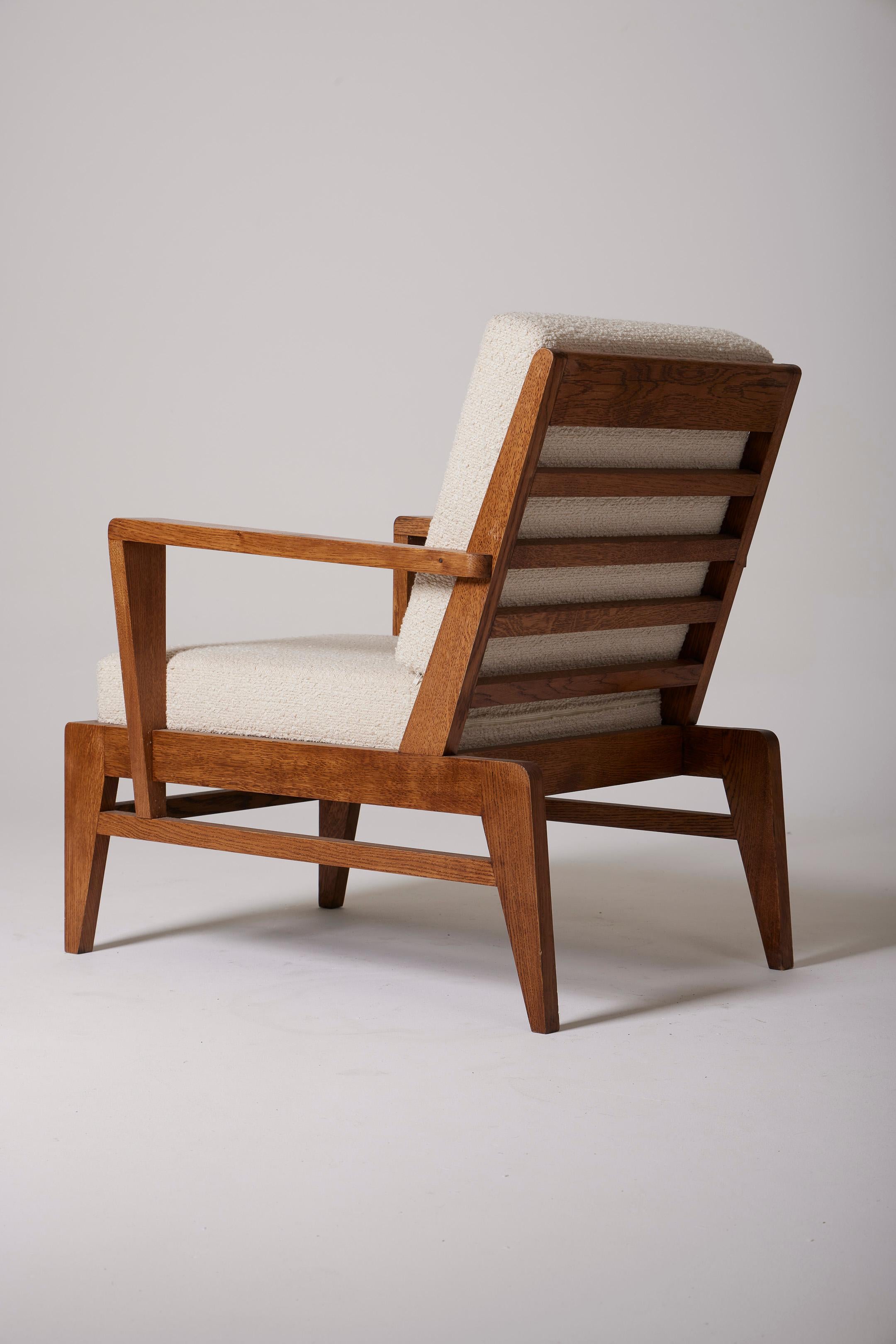 Wooden armchair by René Gabriel For Sale 1
