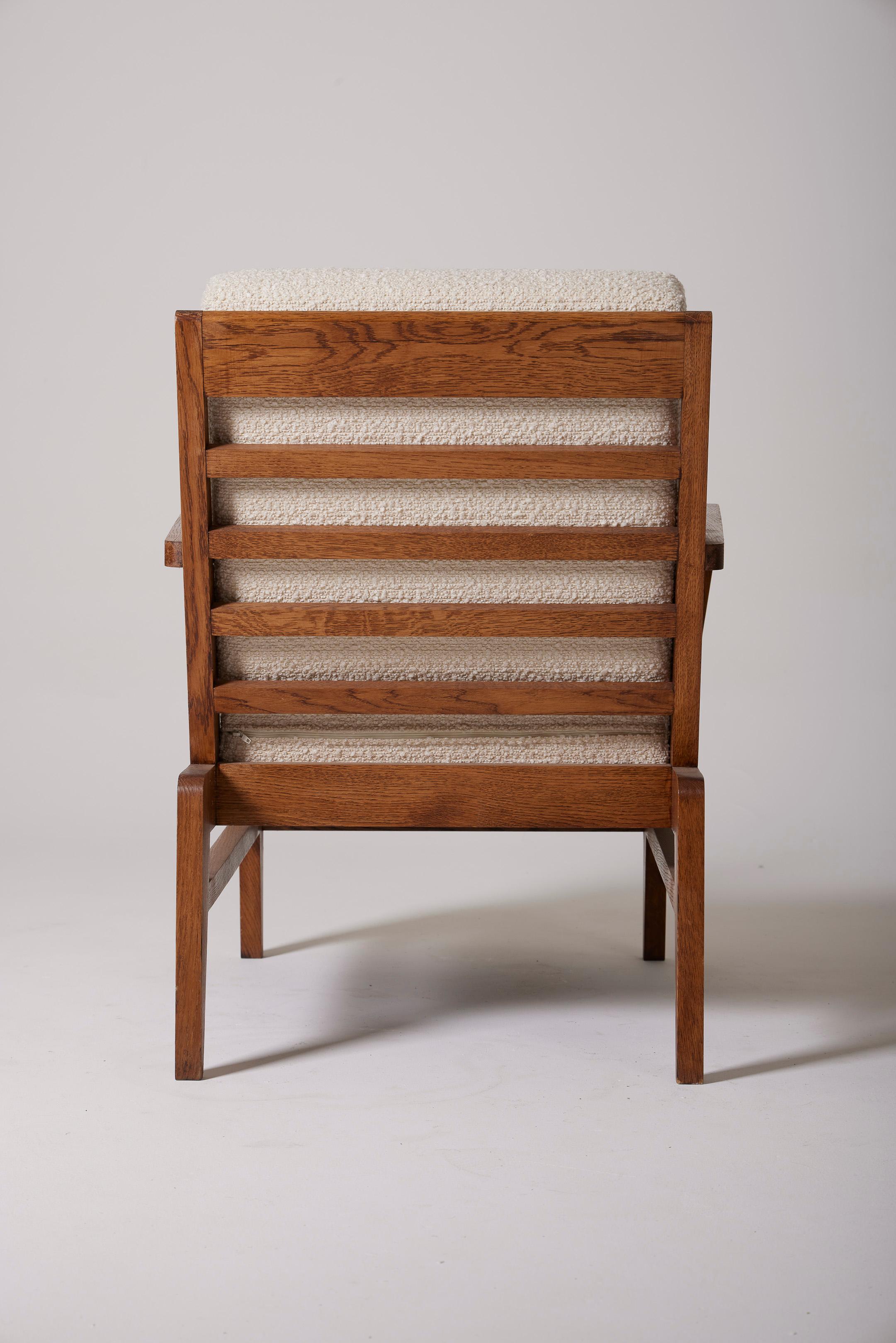 Wooden armchair by René Gabriel For Sale 2