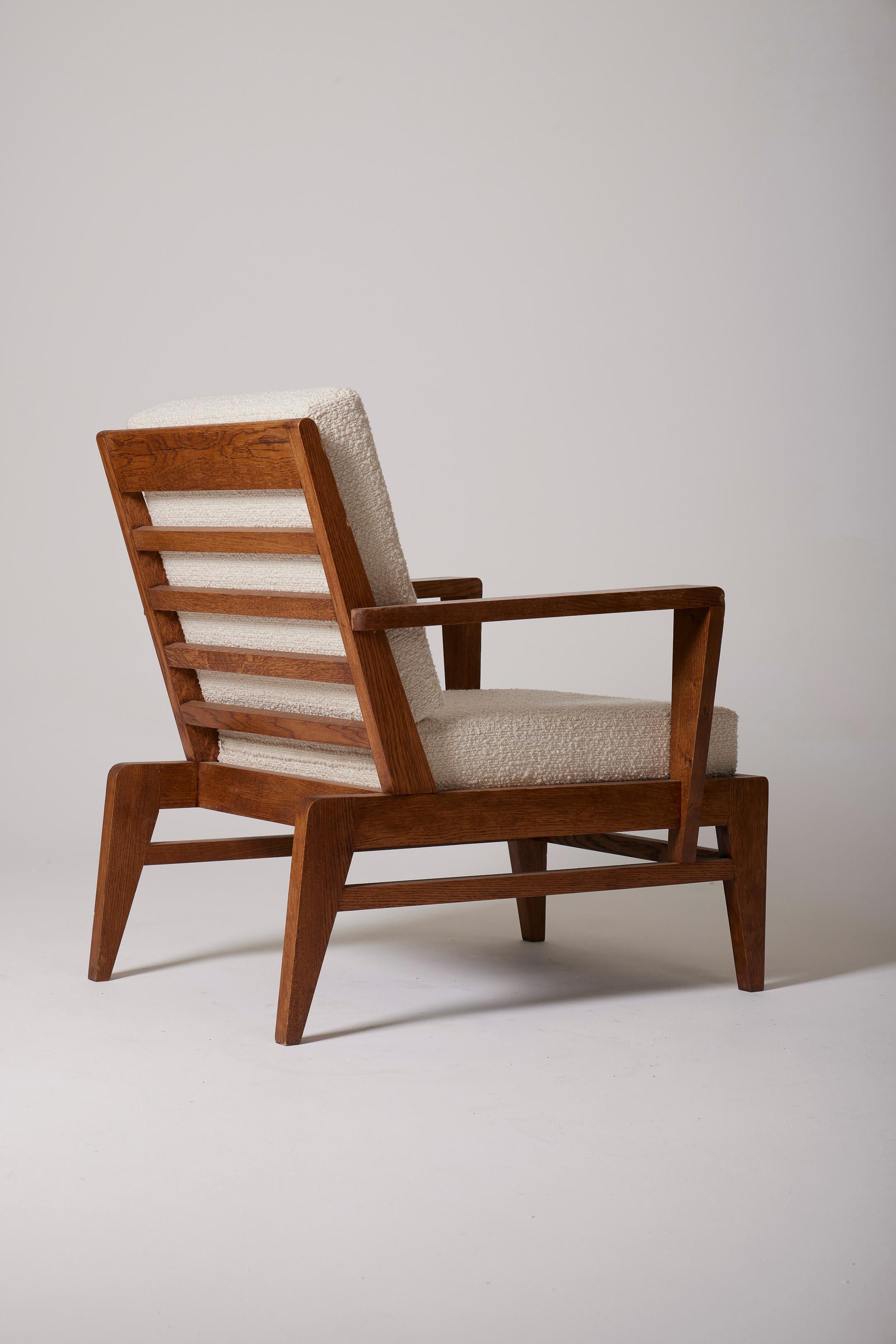 Wooden armchair by René Gabriel For Sale 3