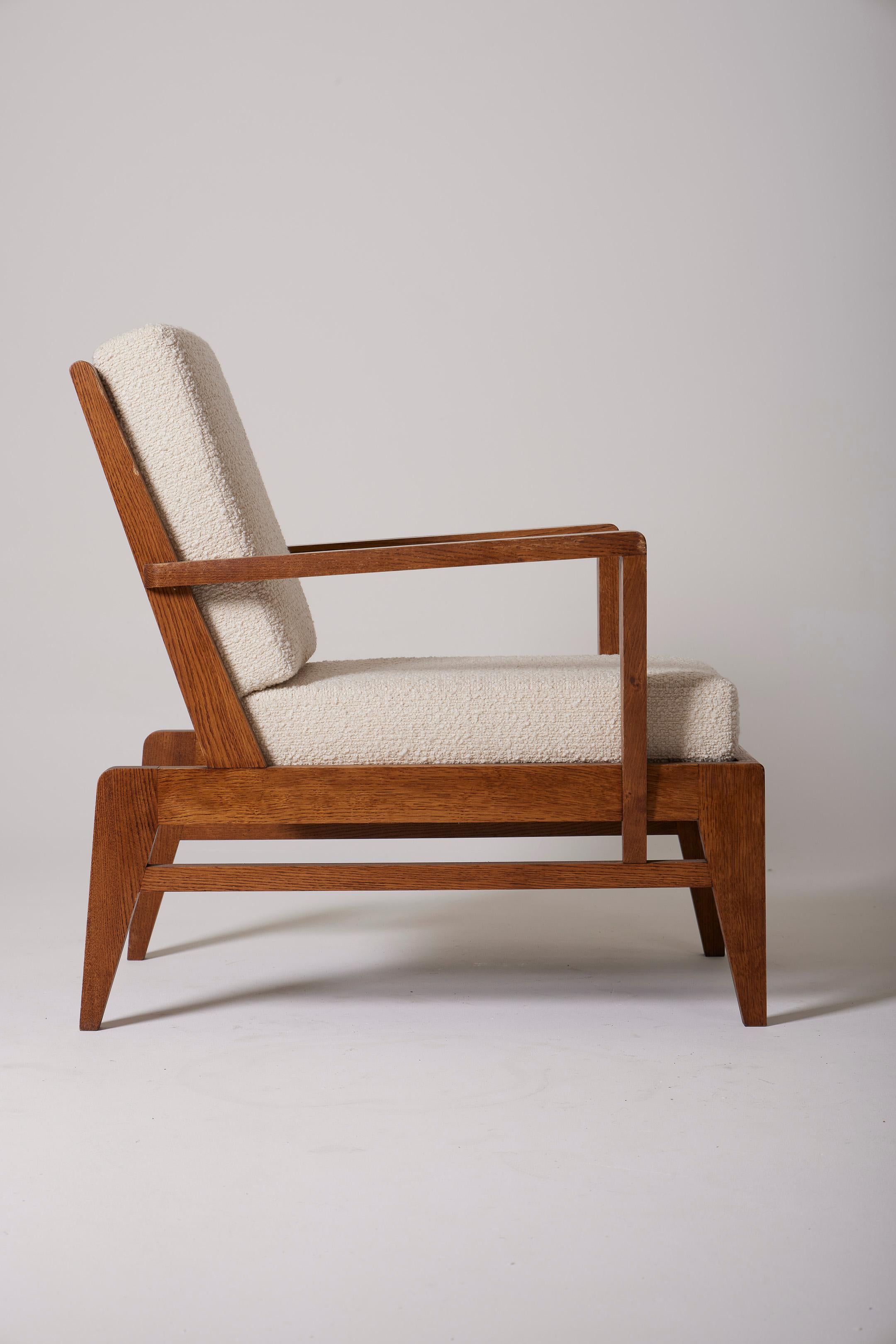 Wooden armchair by René Gabriel For Sale 4