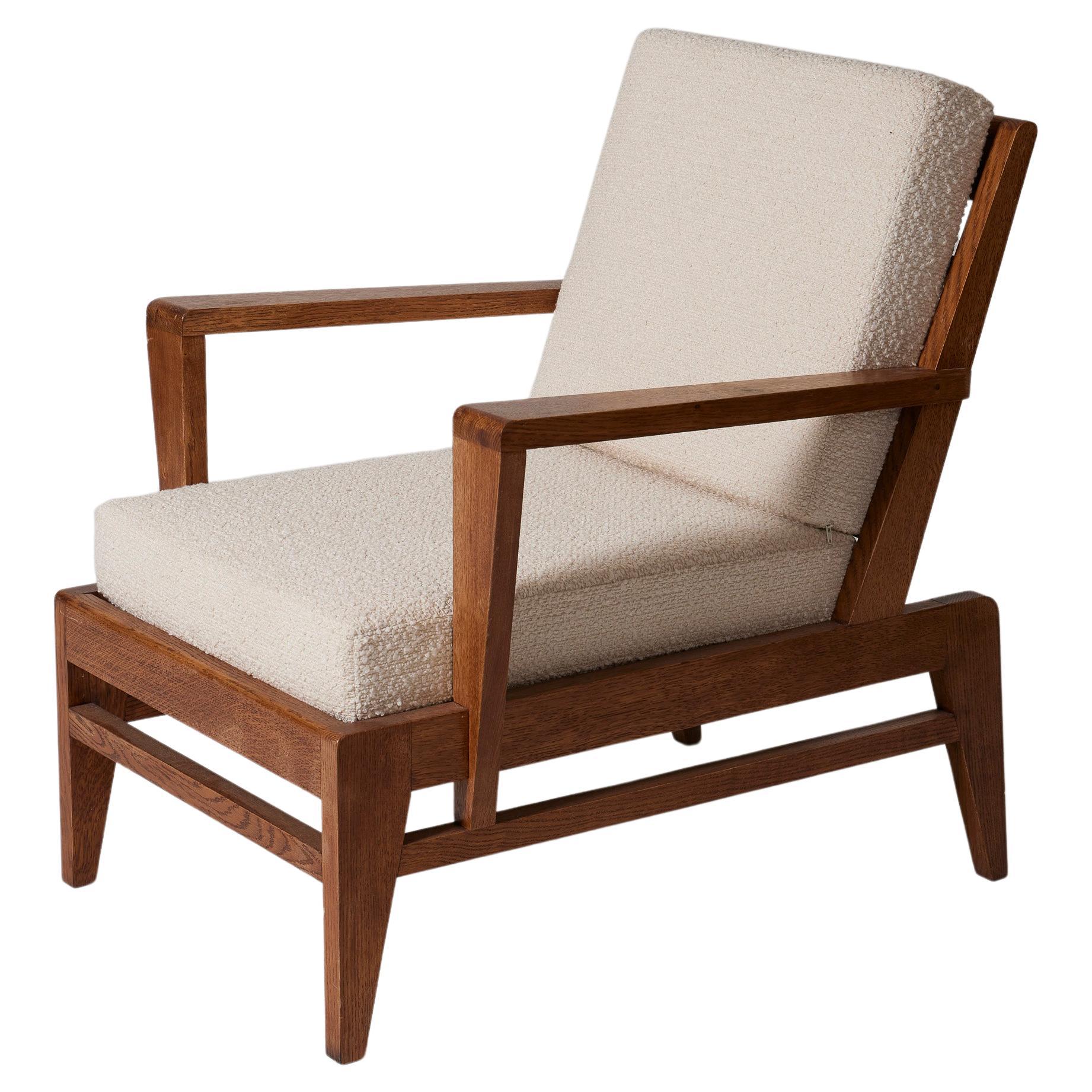 Wooden armchair by René Gabriel For Sale