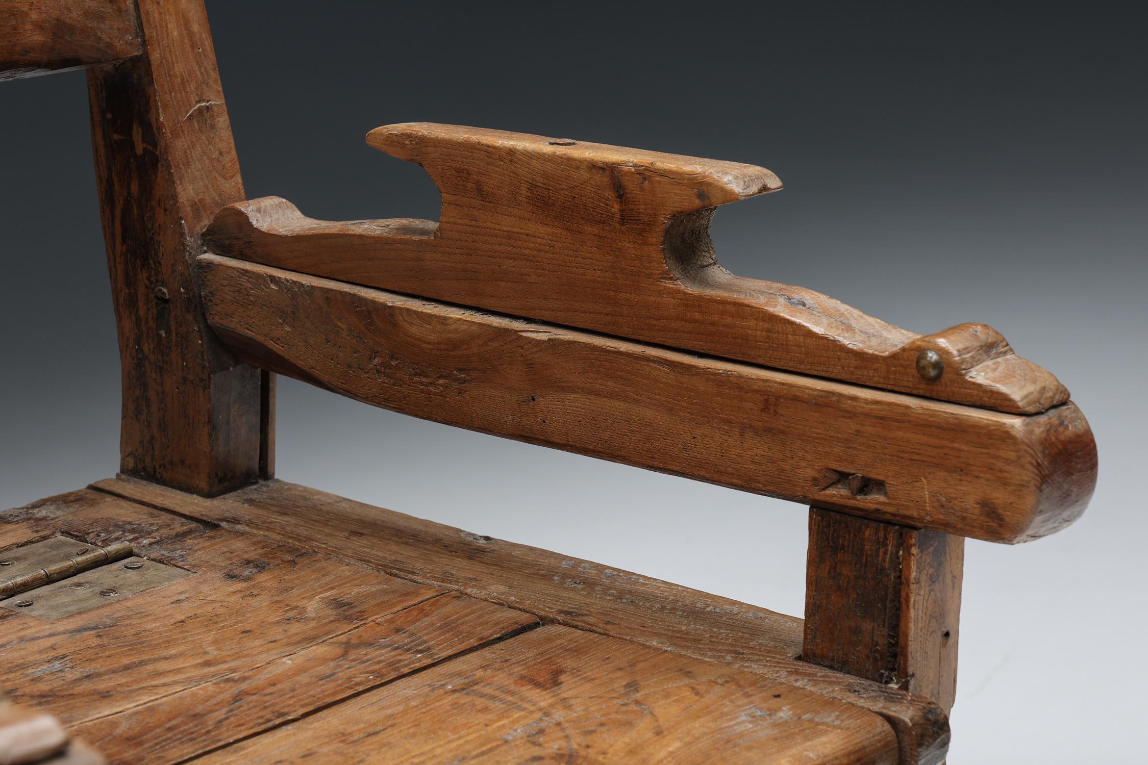 Wooden Armchair With Storing Space, France, 1872 For Sale 2