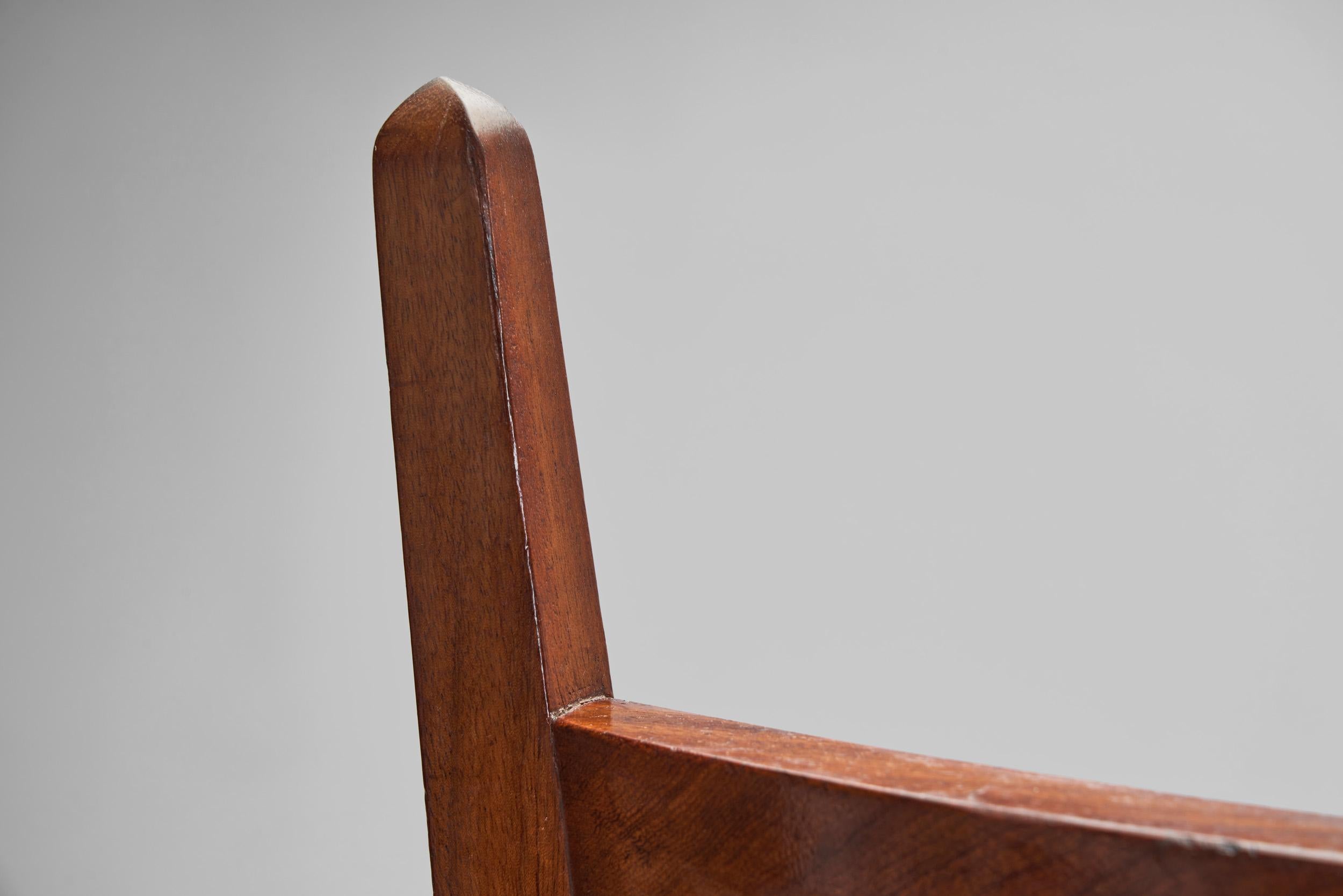 Fabric Wooden Armchair with Upholstered Seat by Bas van Pelt, The Netherlands 1940s For Sale